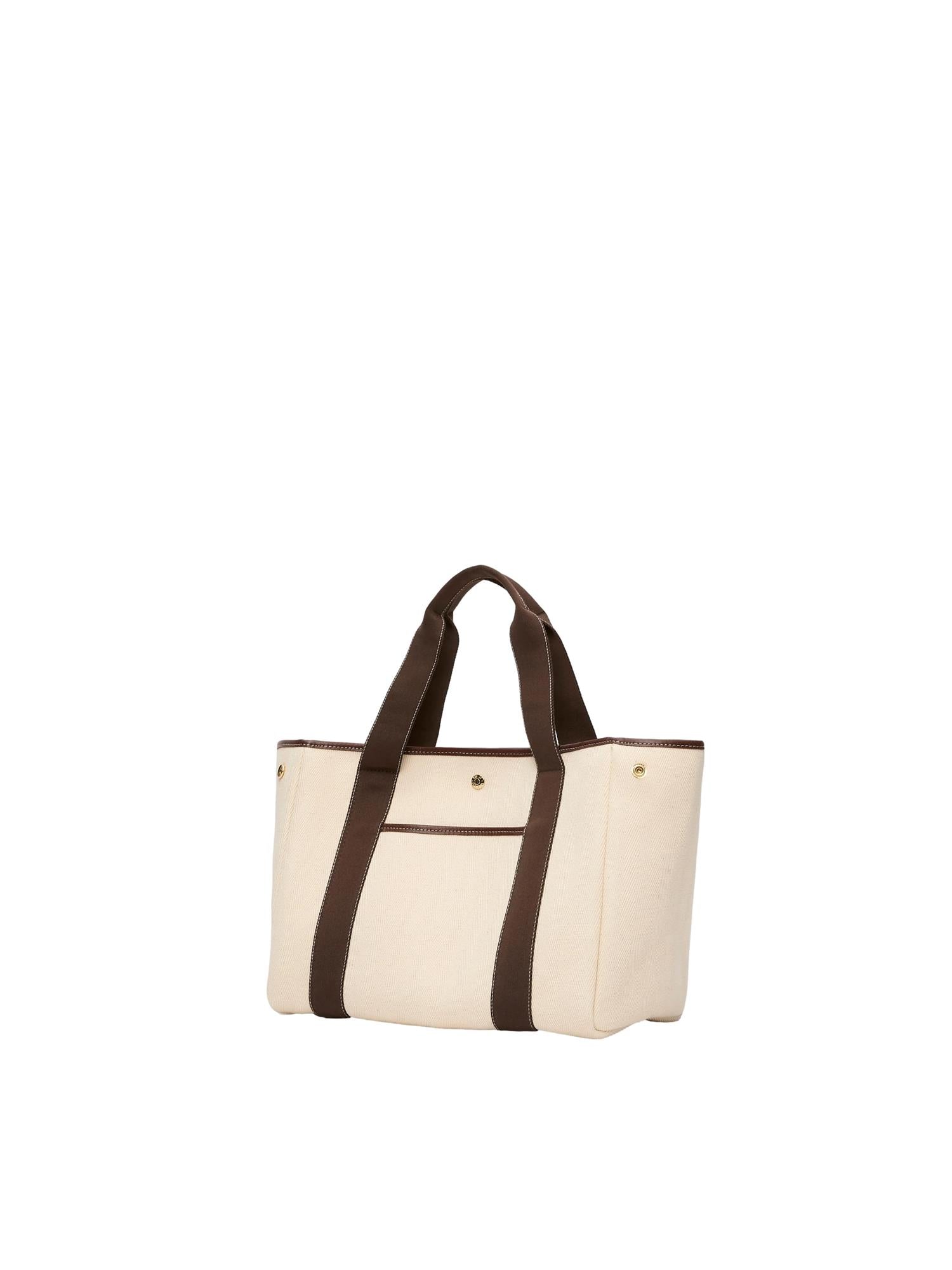 Rue de Verneuil Traversée M Pocket White Canvas/Mini Sellier Brown Veske Off-White Og Brun - modostore.no