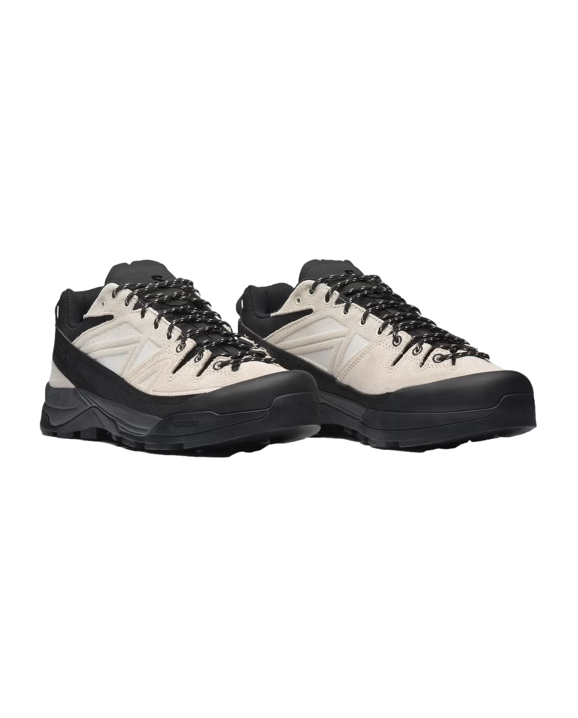 Salomon X-ALP LTR sko i beige, svart og vanilla ice, designet for utendørsbruk med robust utseende og komfortabel passform.
