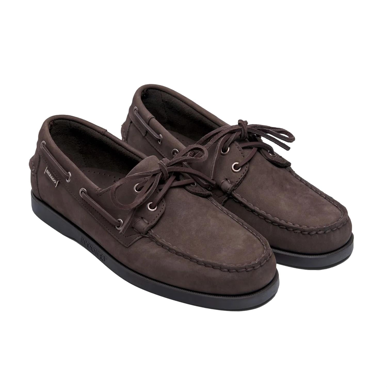 Sebago Docksides Portland Nubuck Total Brown Chocolate Sko Brun - modostore.no