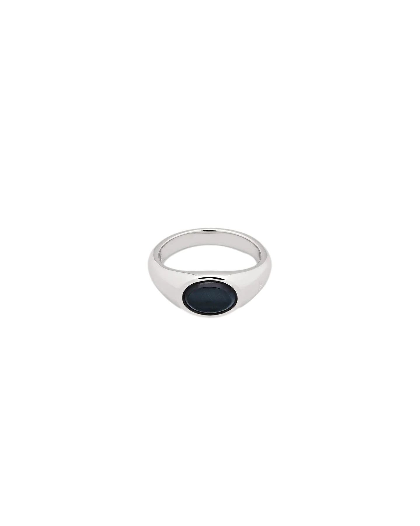 Tom Wood Joe Ring Blue Hawk Eye Ring Sølv - modostore.no