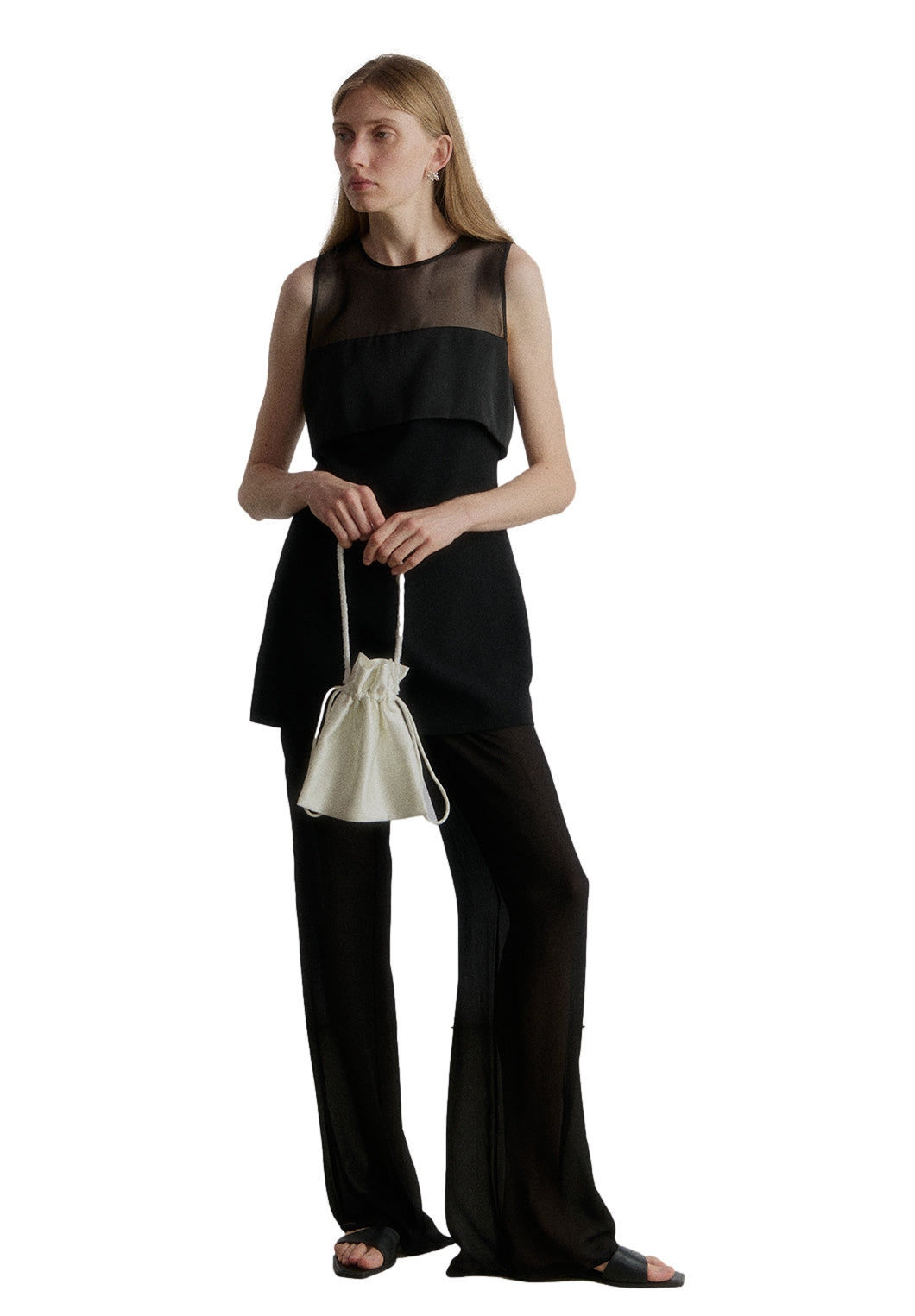 Viktoria Chan Amada Long Tank Topp Blank Sort - modostore.no