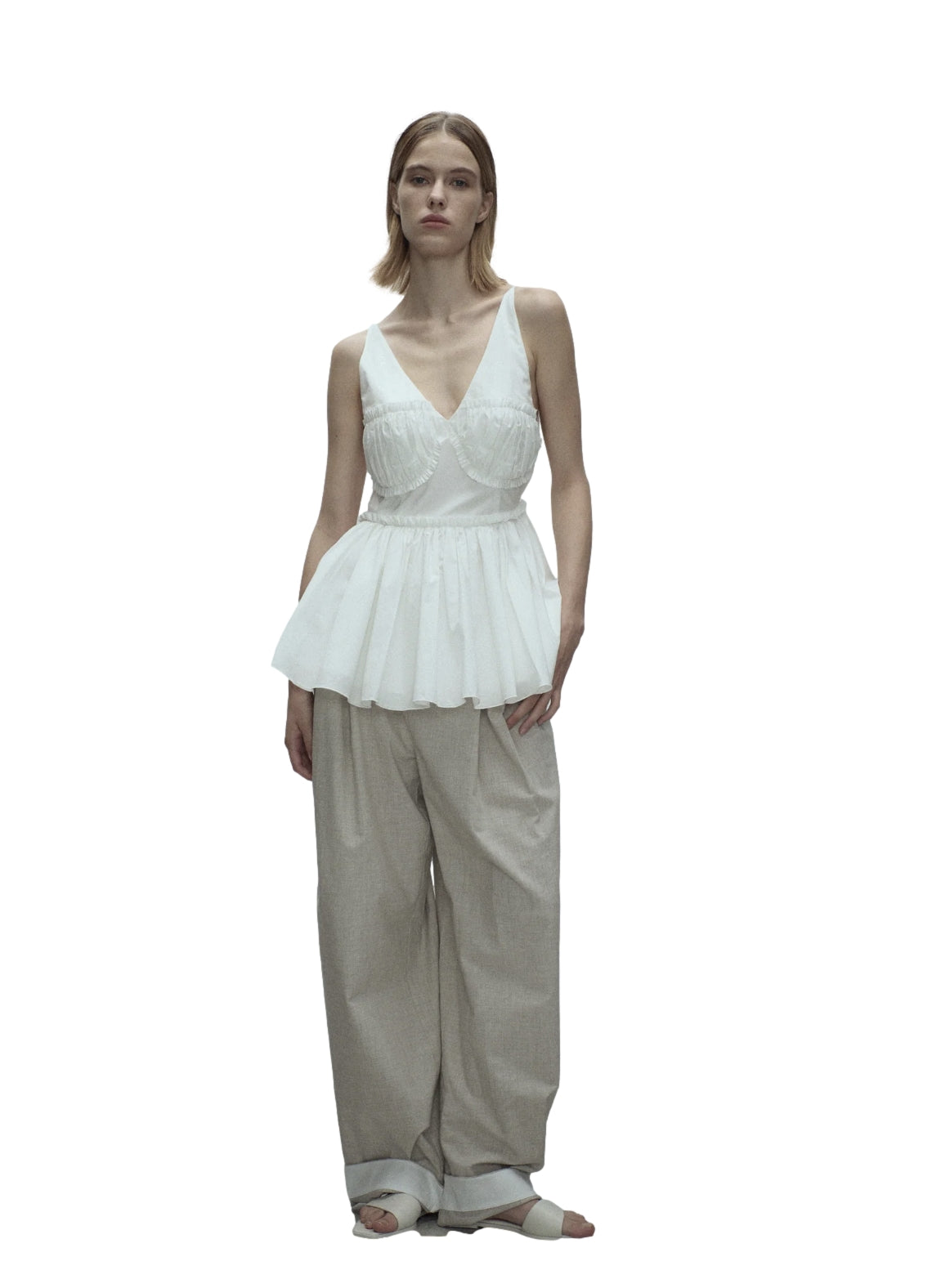 Viktoria Chan Udo Flared Top Topp Hvit - modostore.no