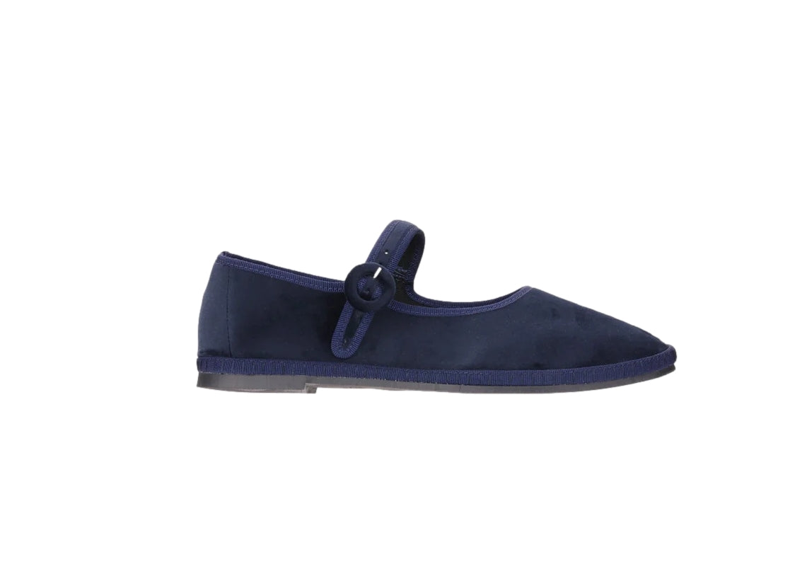 Yori Jomo Mary Jane Flats Velluto Sko Mørkeblå - modostore.no