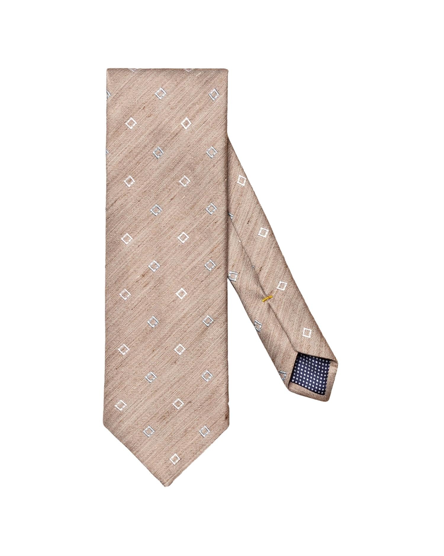 Eton Geometric Silk Linen Tie Slips Brun - [modostore.no]