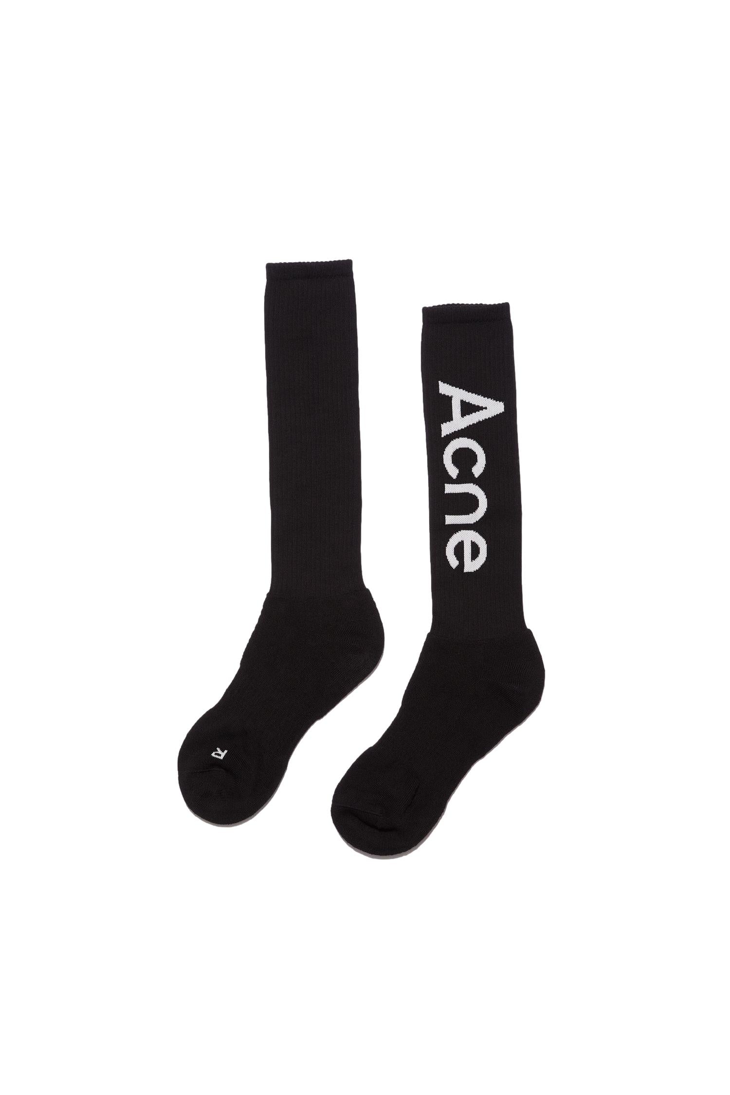 Acne Logo sock Sokker Sort - [modostore.no]
