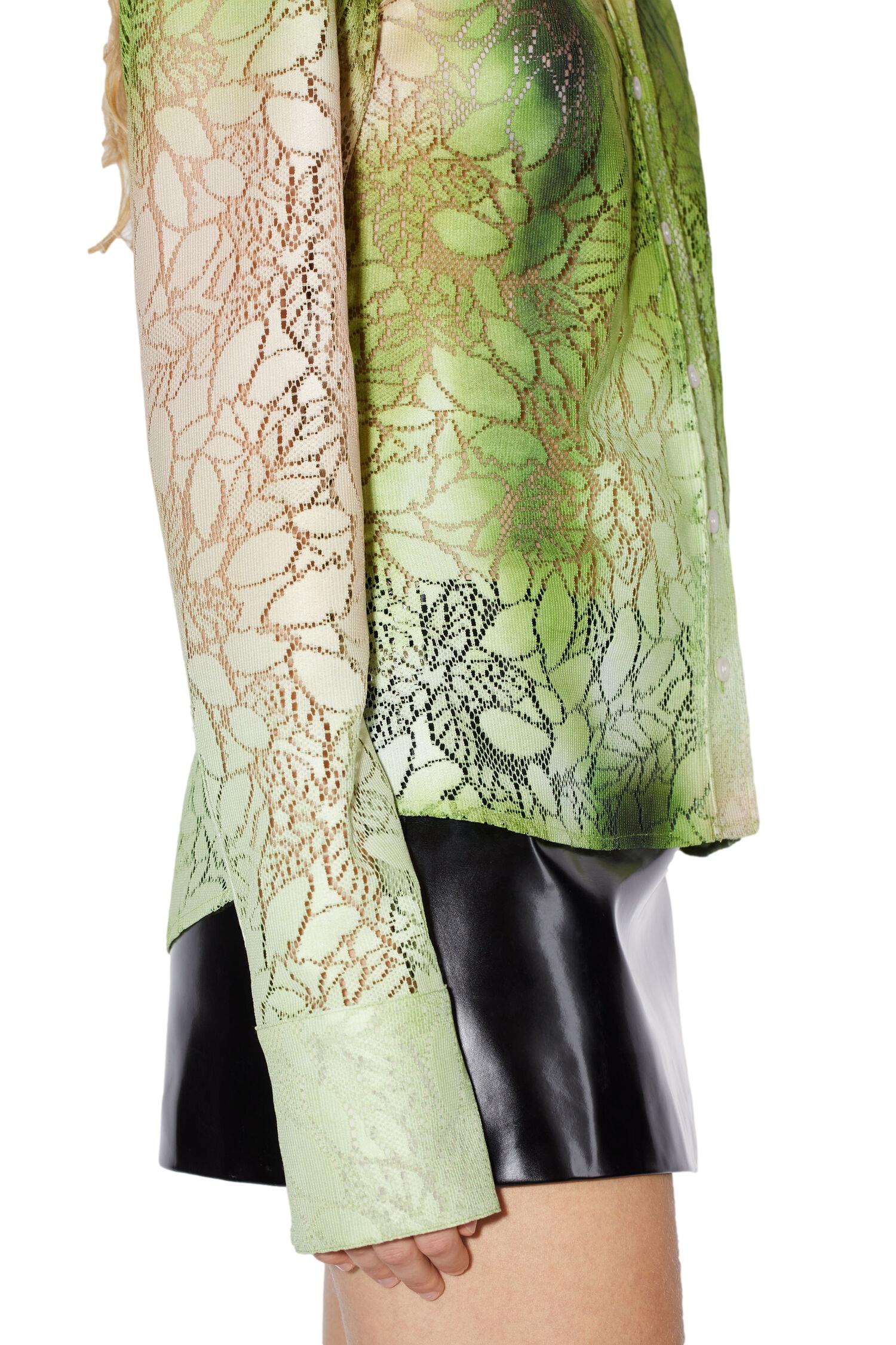 Acne Lace Button-Up Shirt Skjorte Limegrønn - modostore.no