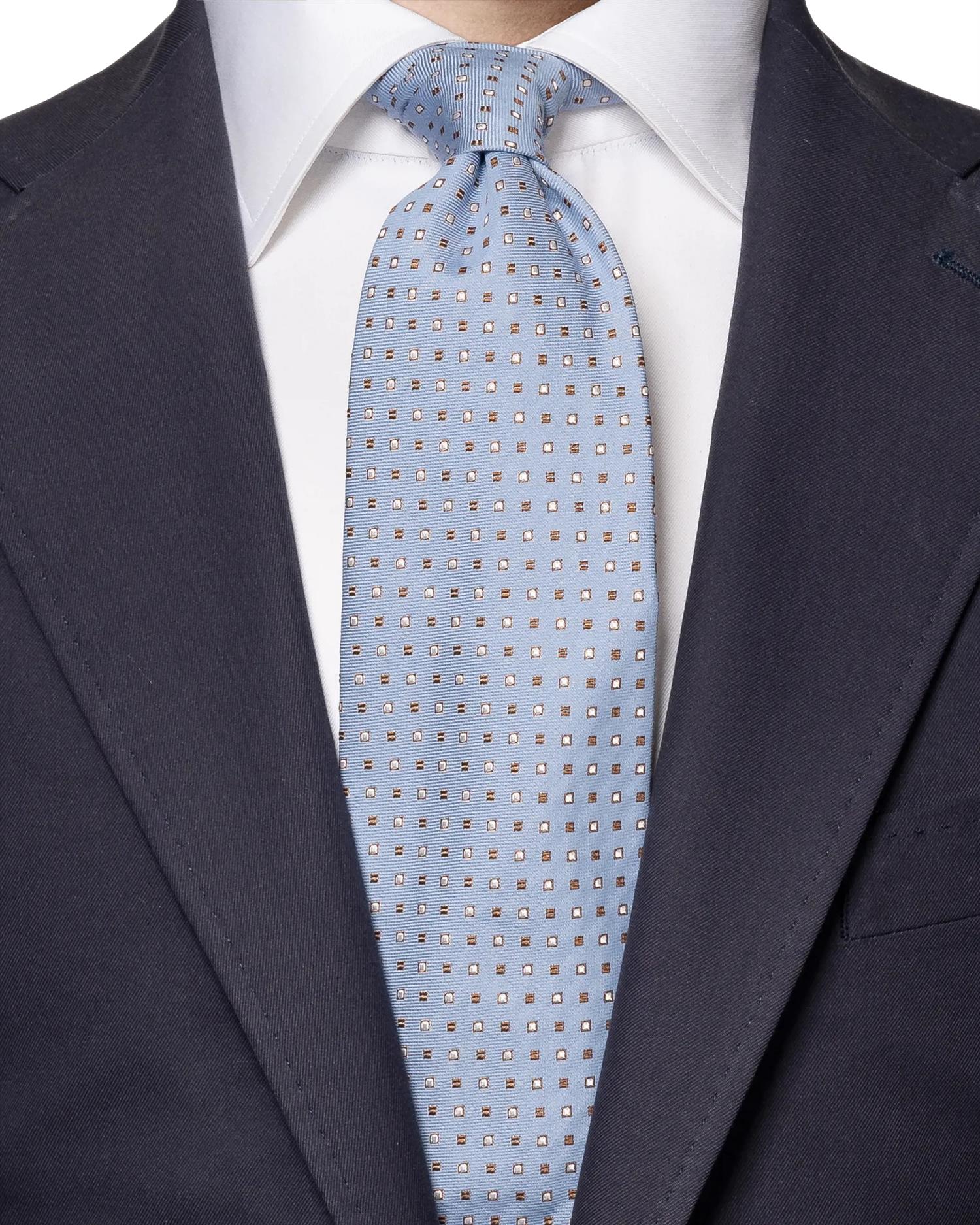 Eton Silk Cotton Tie Slips Blå - modostore.no