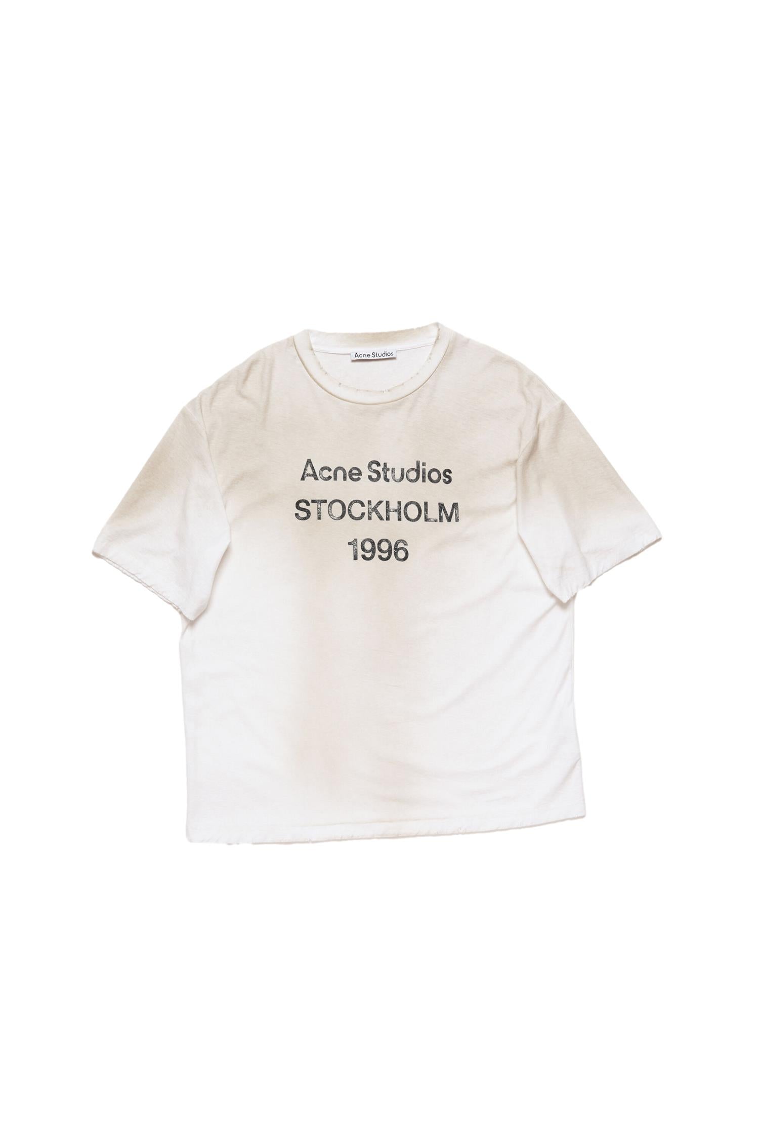 Acne Logo Shirt Relaxed T-shirt Off-White - [modostore.no]