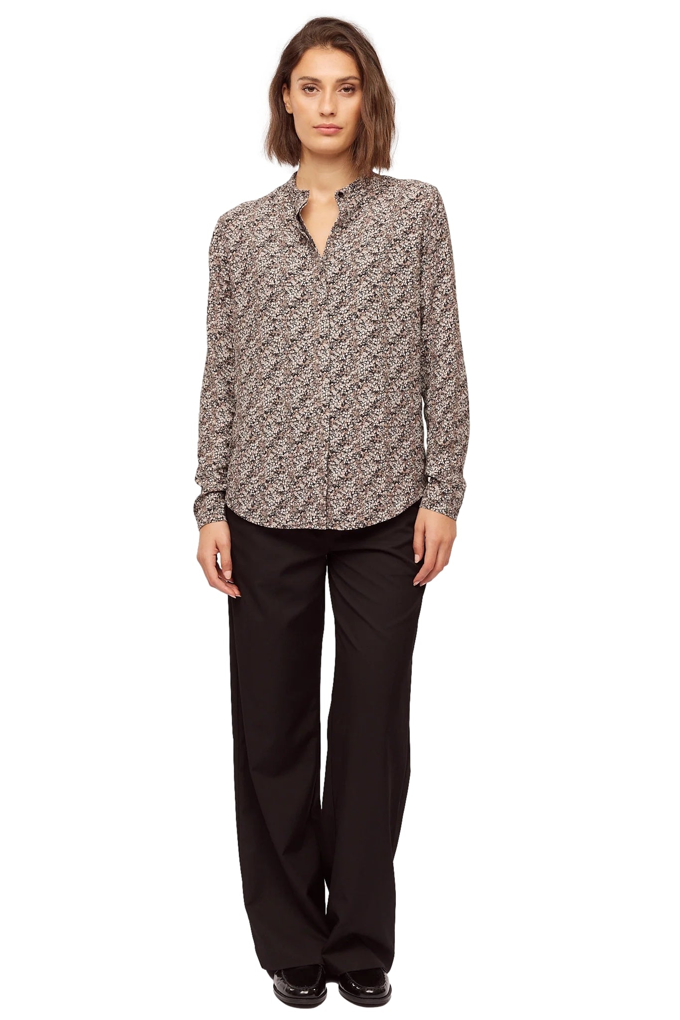 Once Untold Elisa Shirt Skjorte Brun Mønster - modostore.no