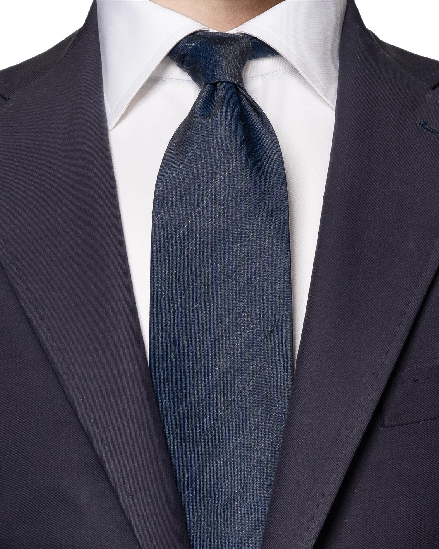 Eton Silk Linen Tie Slips Marine - modostore.no