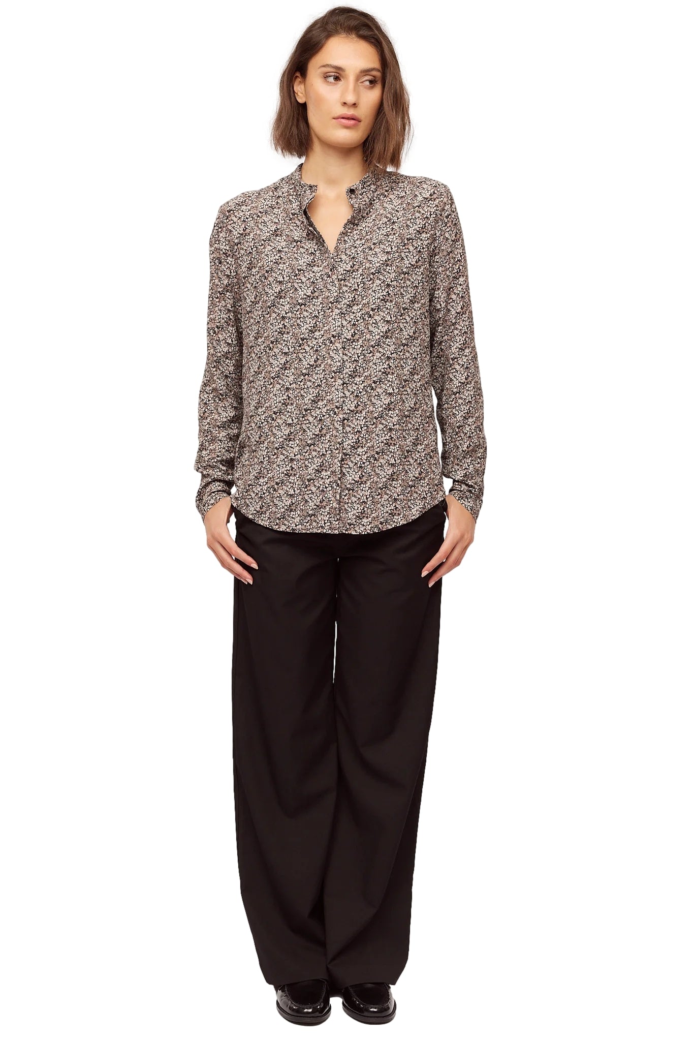 Once Untold Elisa Shirt Skjorte Brun Mønster - modostore.no