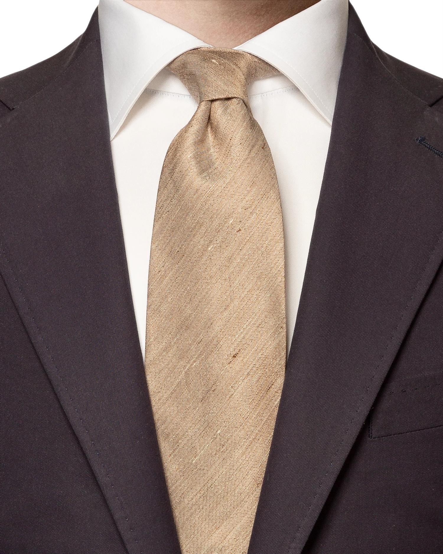 Eton Silk Linen Tie Slips Brun - [modostore.no]