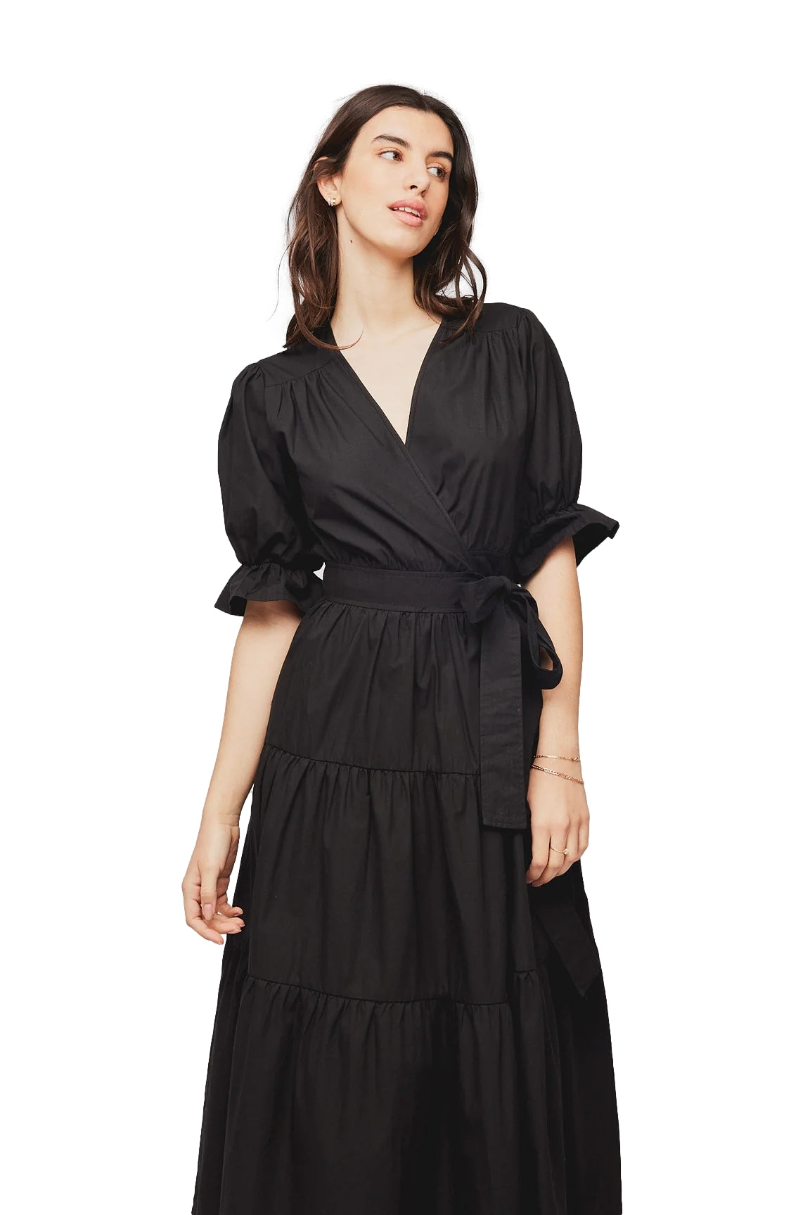 Once Untold Jamie Midi Wrap Dress Kjole Sort - [shop.name]
