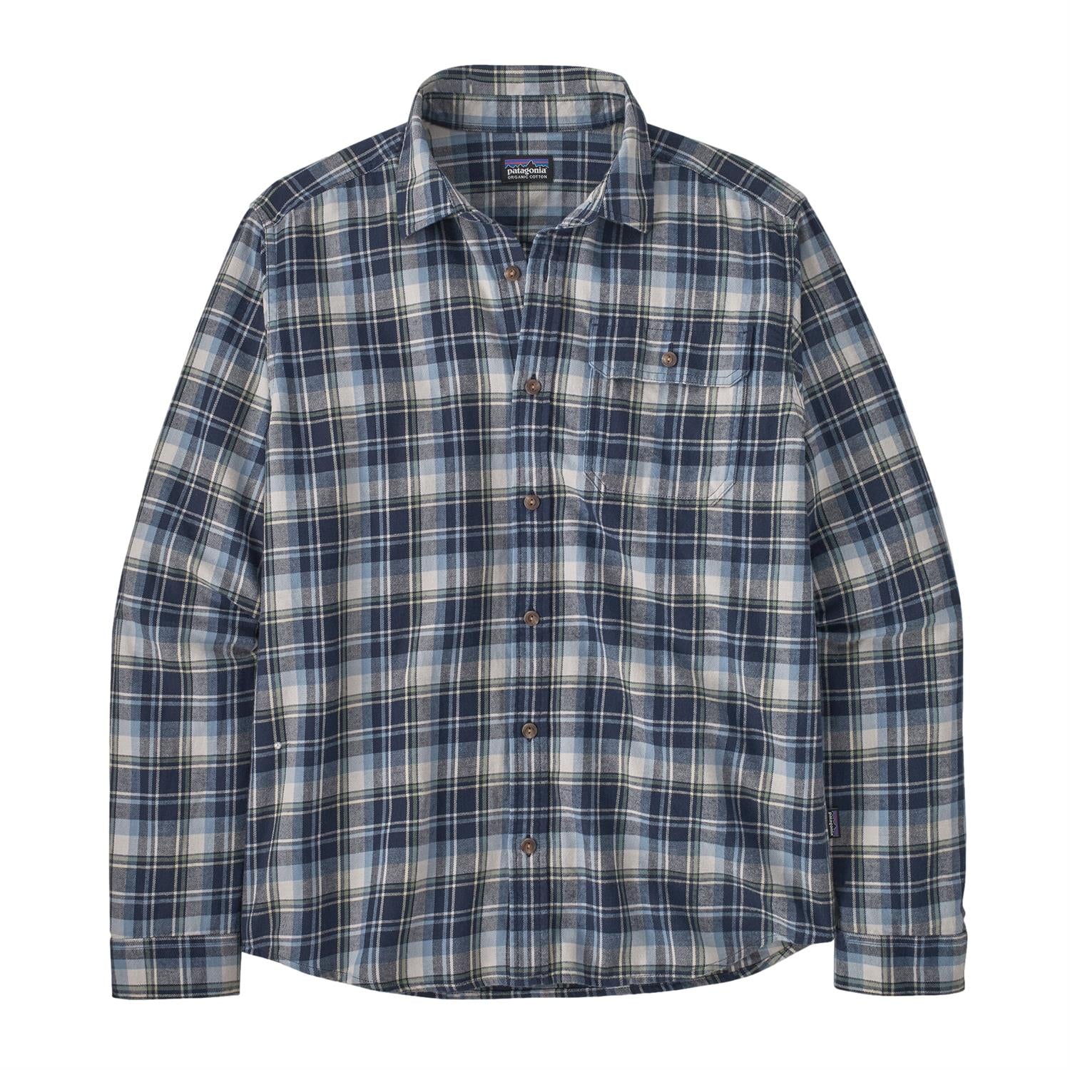 Patagonia M L/S Fjord Flannel Shirt Skjorte Navy Ruter - [modostore.no]