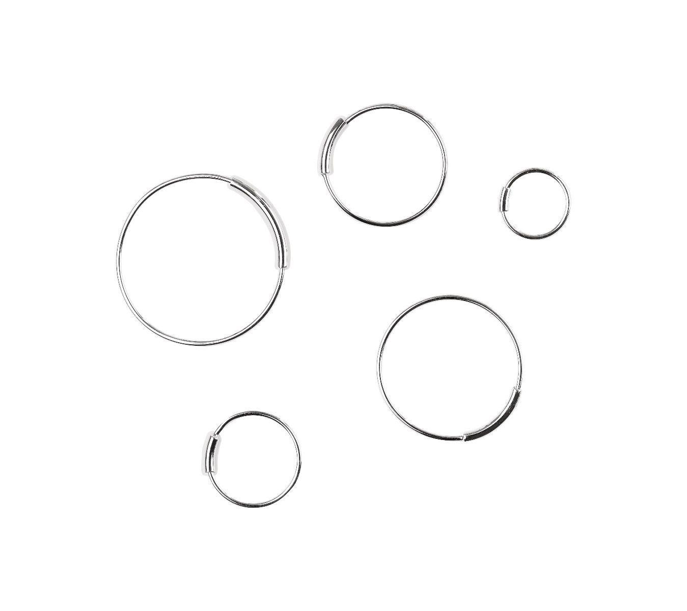 Maria Black Basic hoop earring M 16mm PAIR Øredobber Sølv - modostore.no