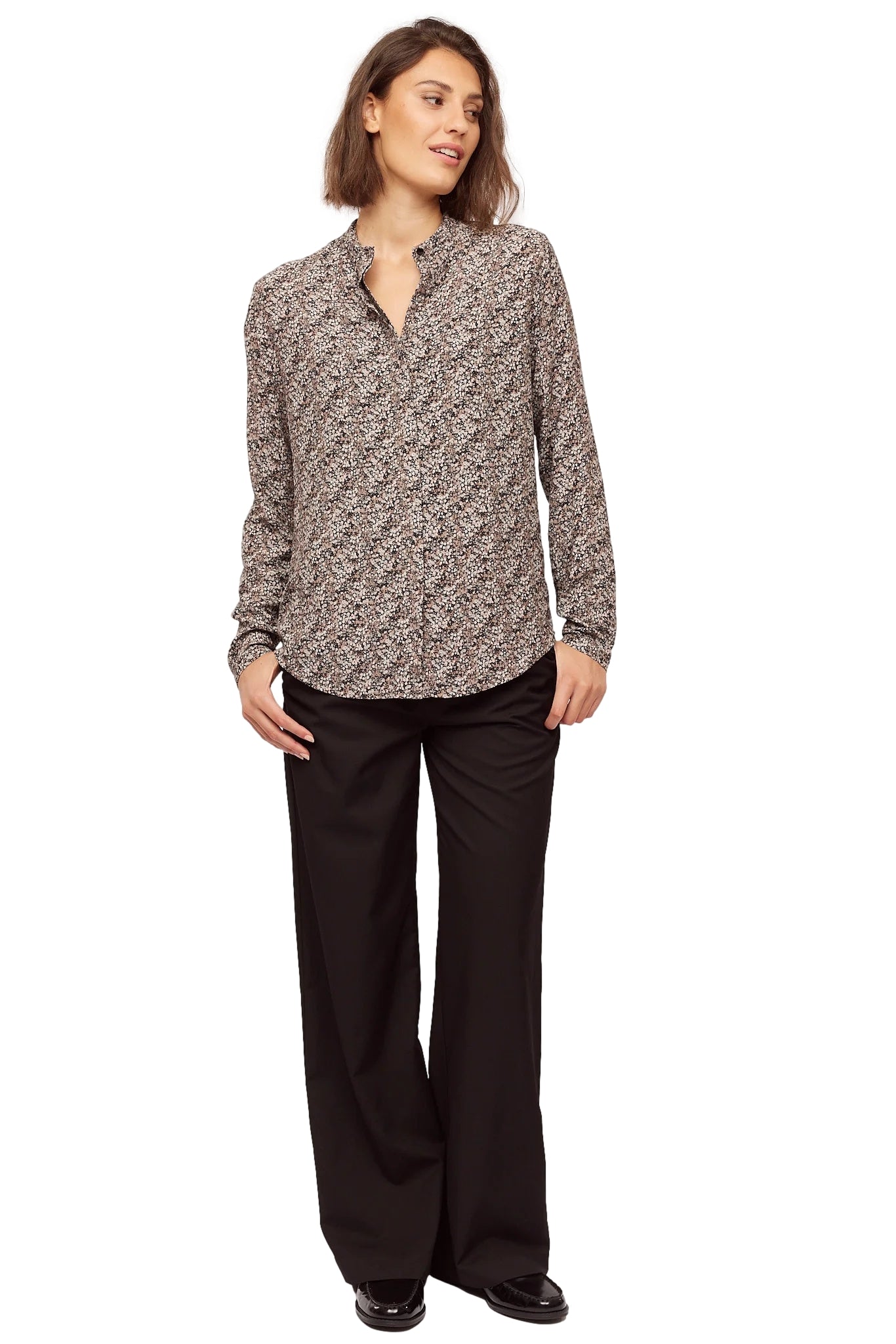 Once Untold Elisa Shirt Skjorte Brun Mønster - modostore.no