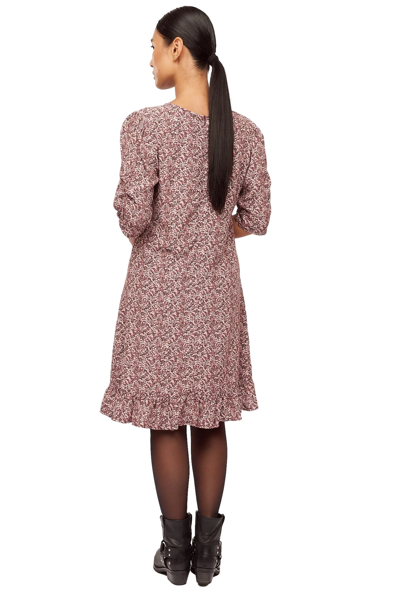 Once Untold Ellen Dress Kjole Burgunder Mønster - modostore.no