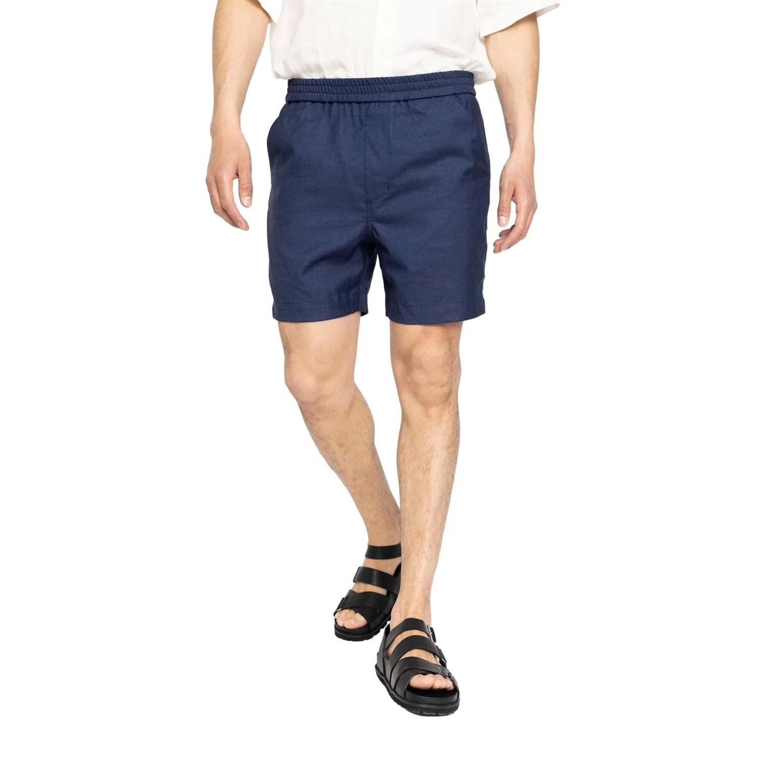 Plain TuriPL Shorts 852 Navy Melange Shorts Marine - [shop.name]