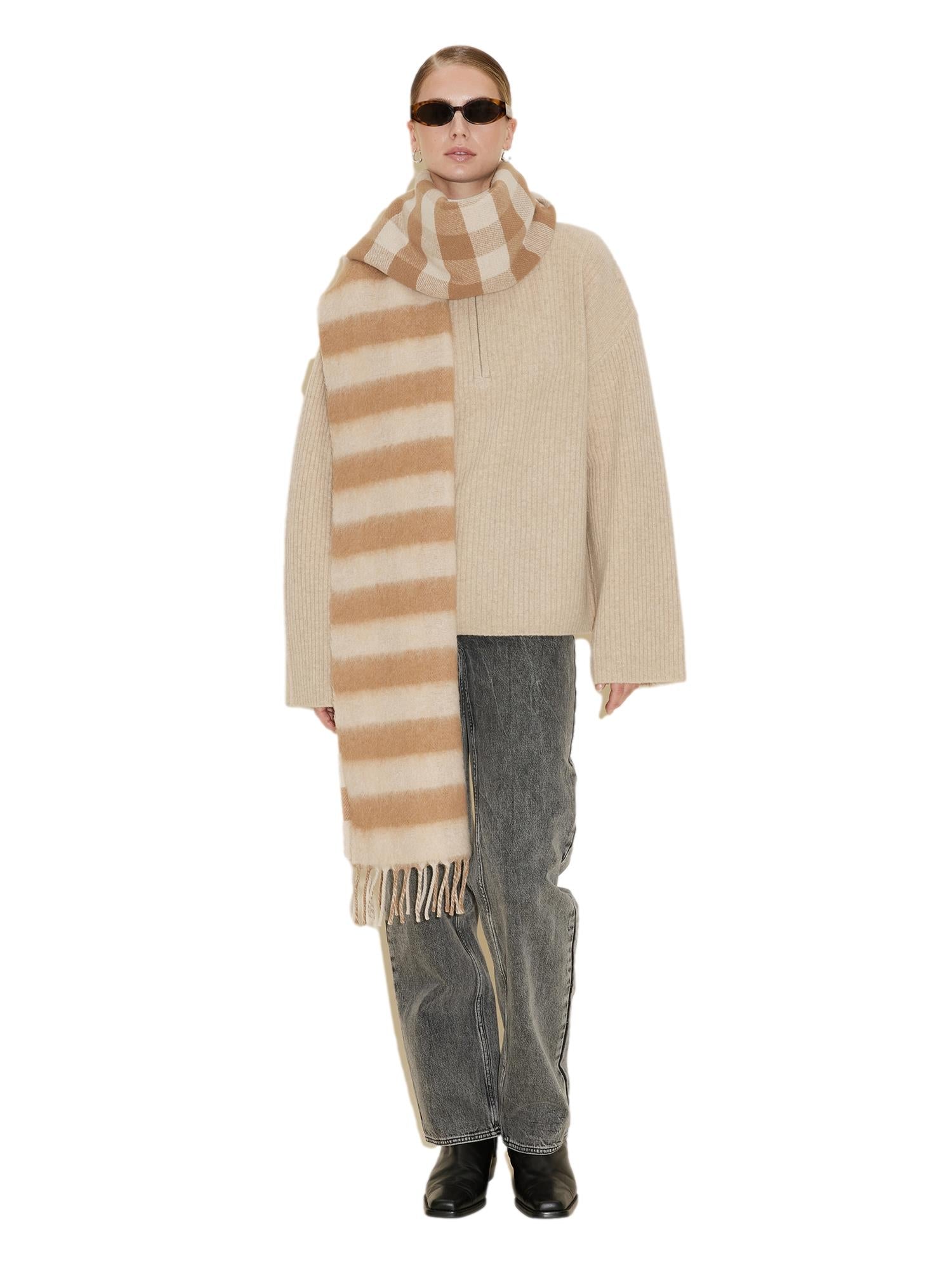 Holzweiler Bambino M Skjerf Beige Ruter - modostore.no