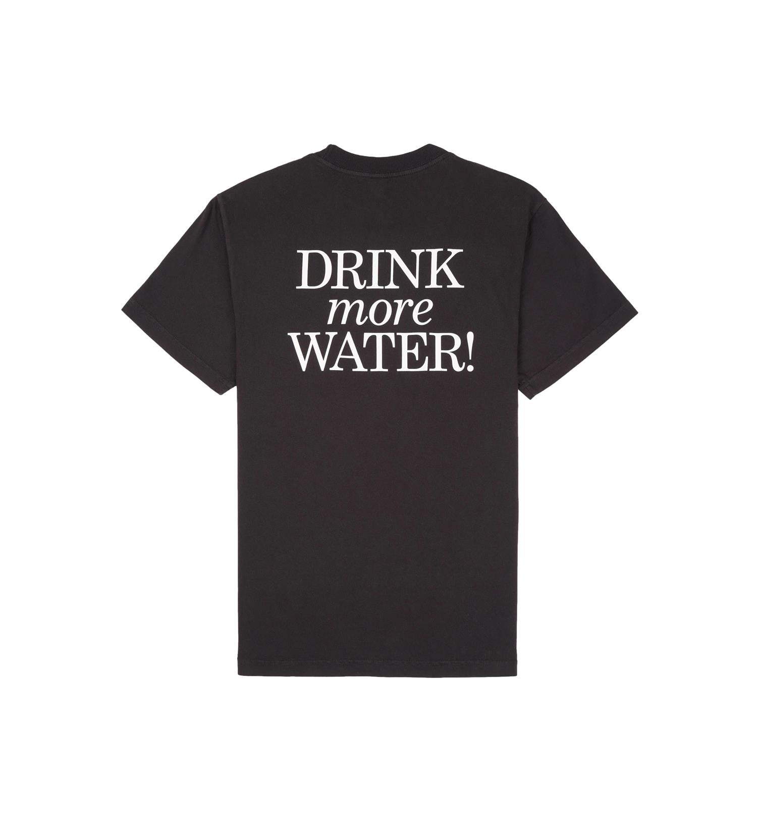 Sporty & Rich New Drink More Water T-Shirt T-shirt Vasket Sort - [modostore.no]