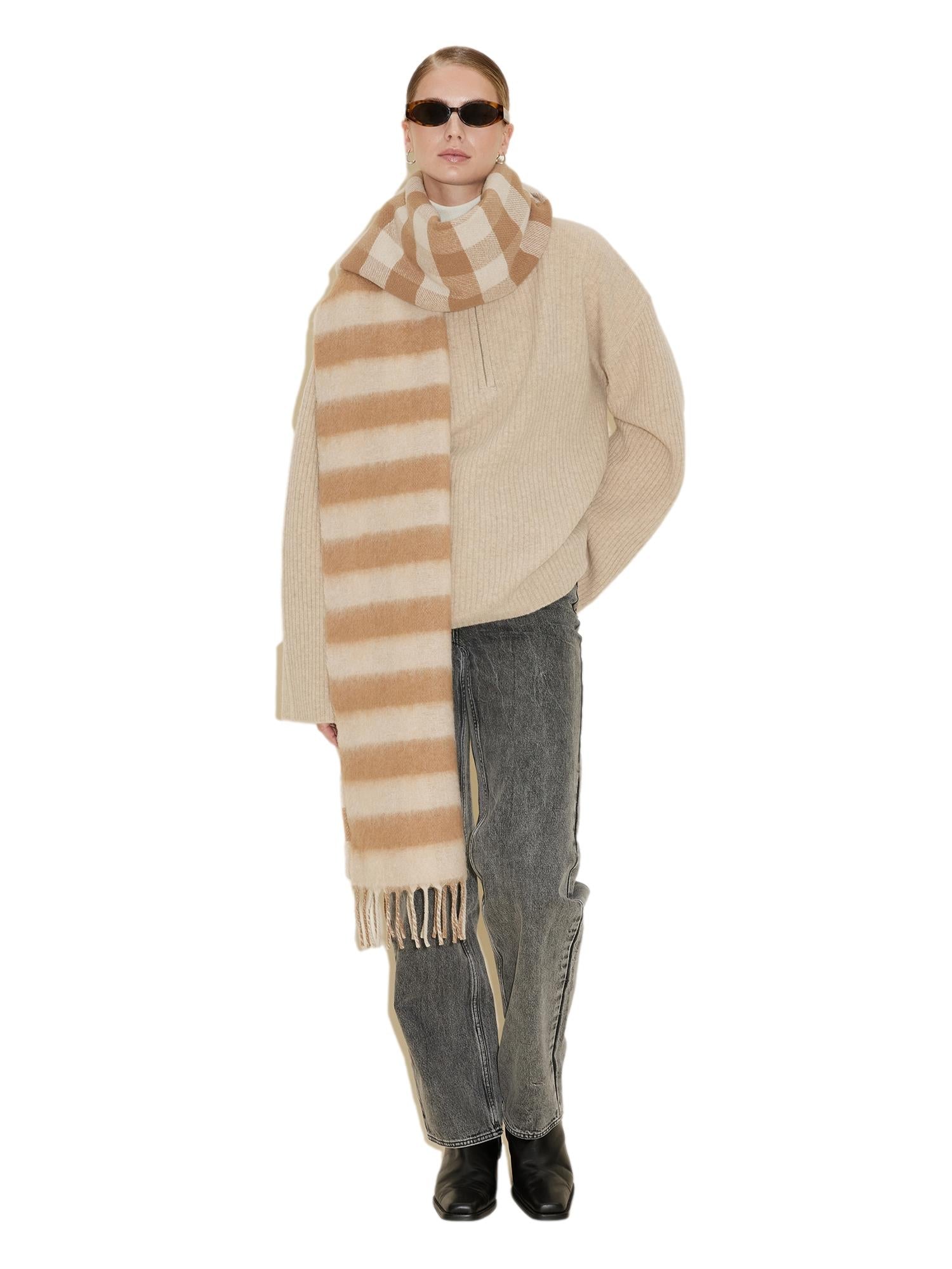 Holzweiler Bambino M Skjerf Beige Ruter - modostore.no