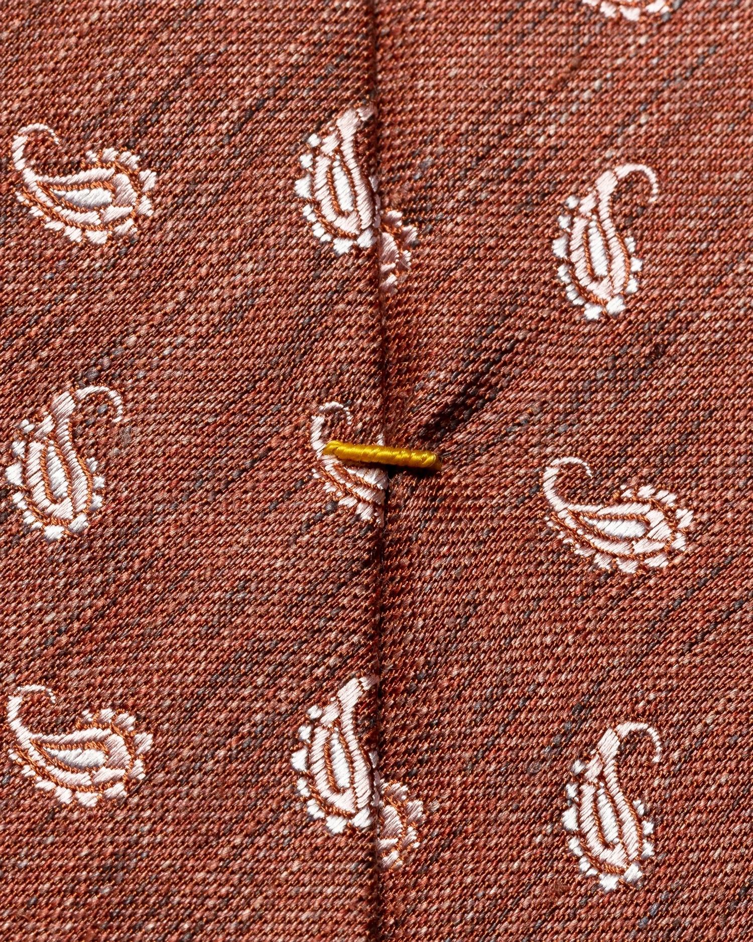 Eton Paisley Silk Linen Tie Slips Rød - [modostore.no]