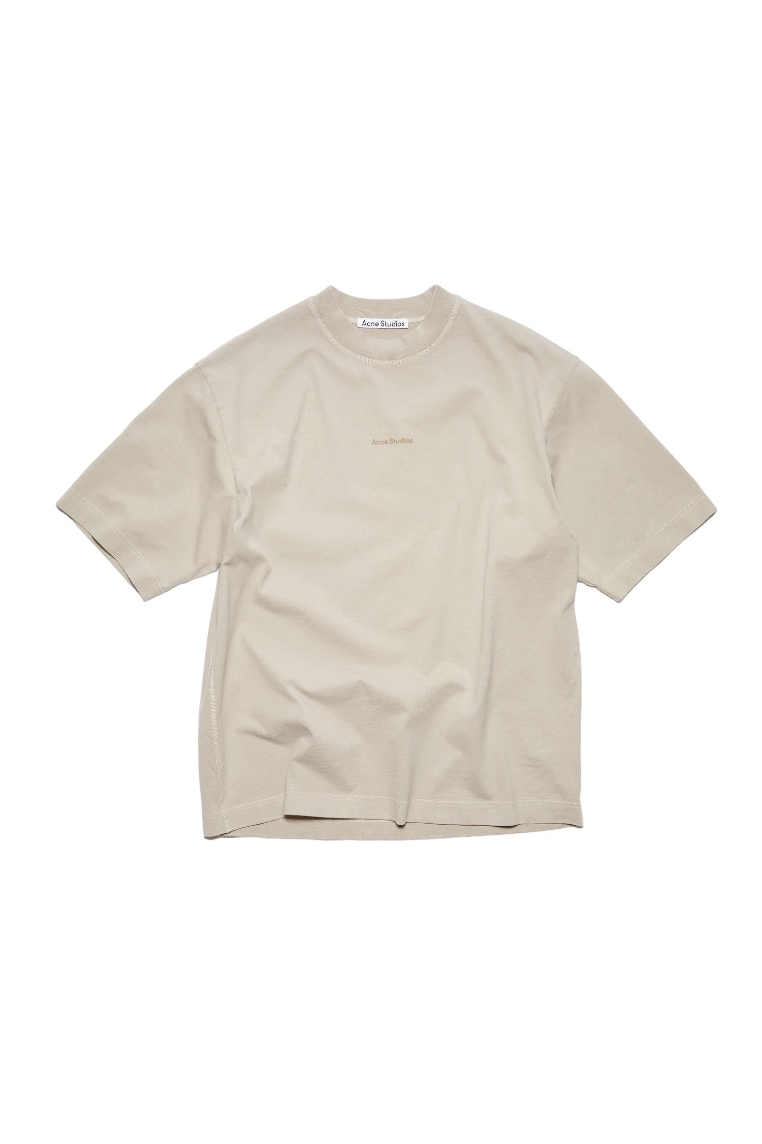 Acne LOGO T-SHIRT OYSTER GREY T-shirt Lys Brun - [modostore.no]