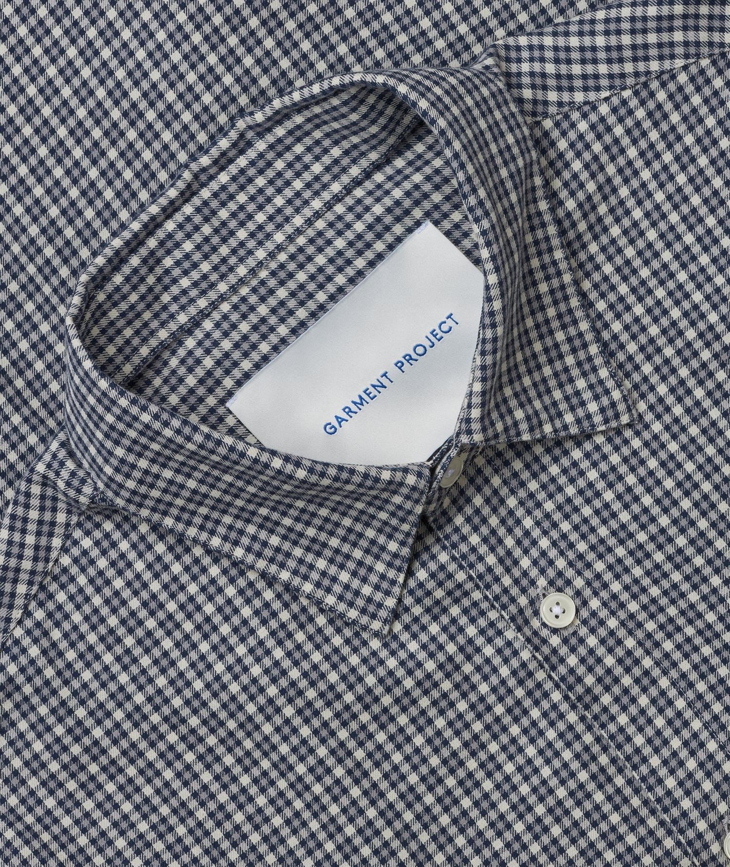Garment Project Relaxed LS Shirt Skjorte Navy Ruter