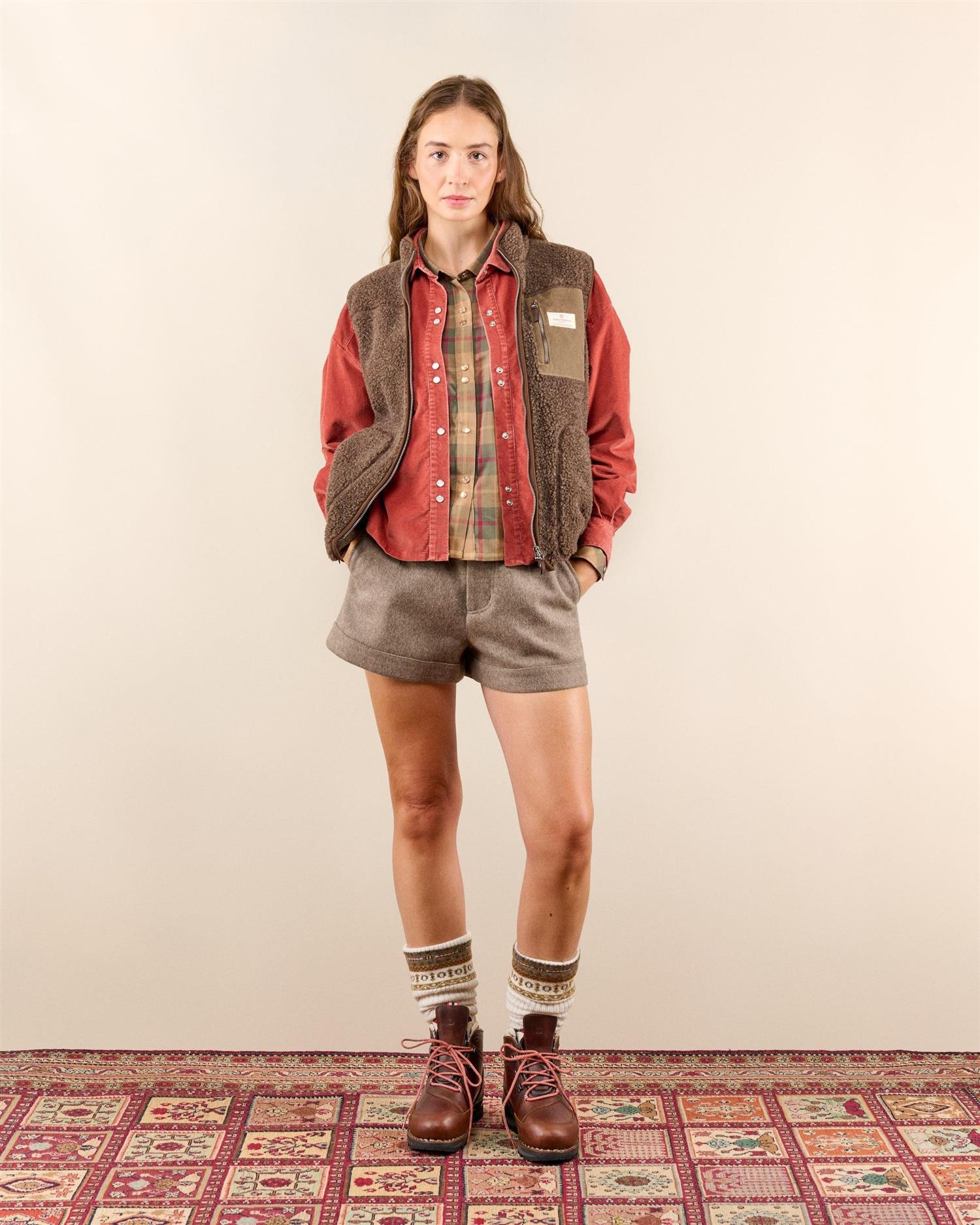 Amundsen Heroes Wool Fleece Vest Womens Vest Mørkebrun