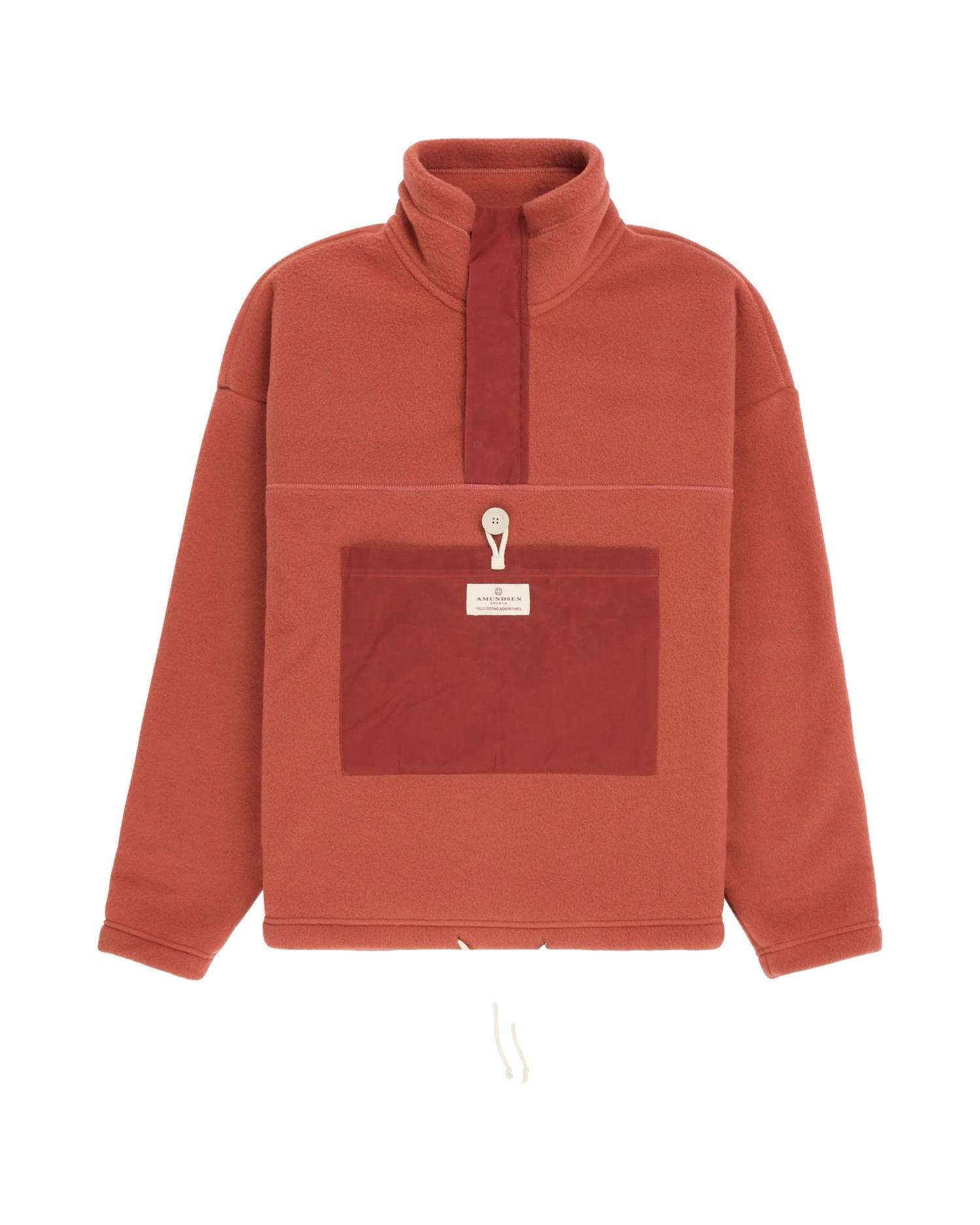 Amundsen V-Bond Waxed Fleece Womens Genser Rustrød