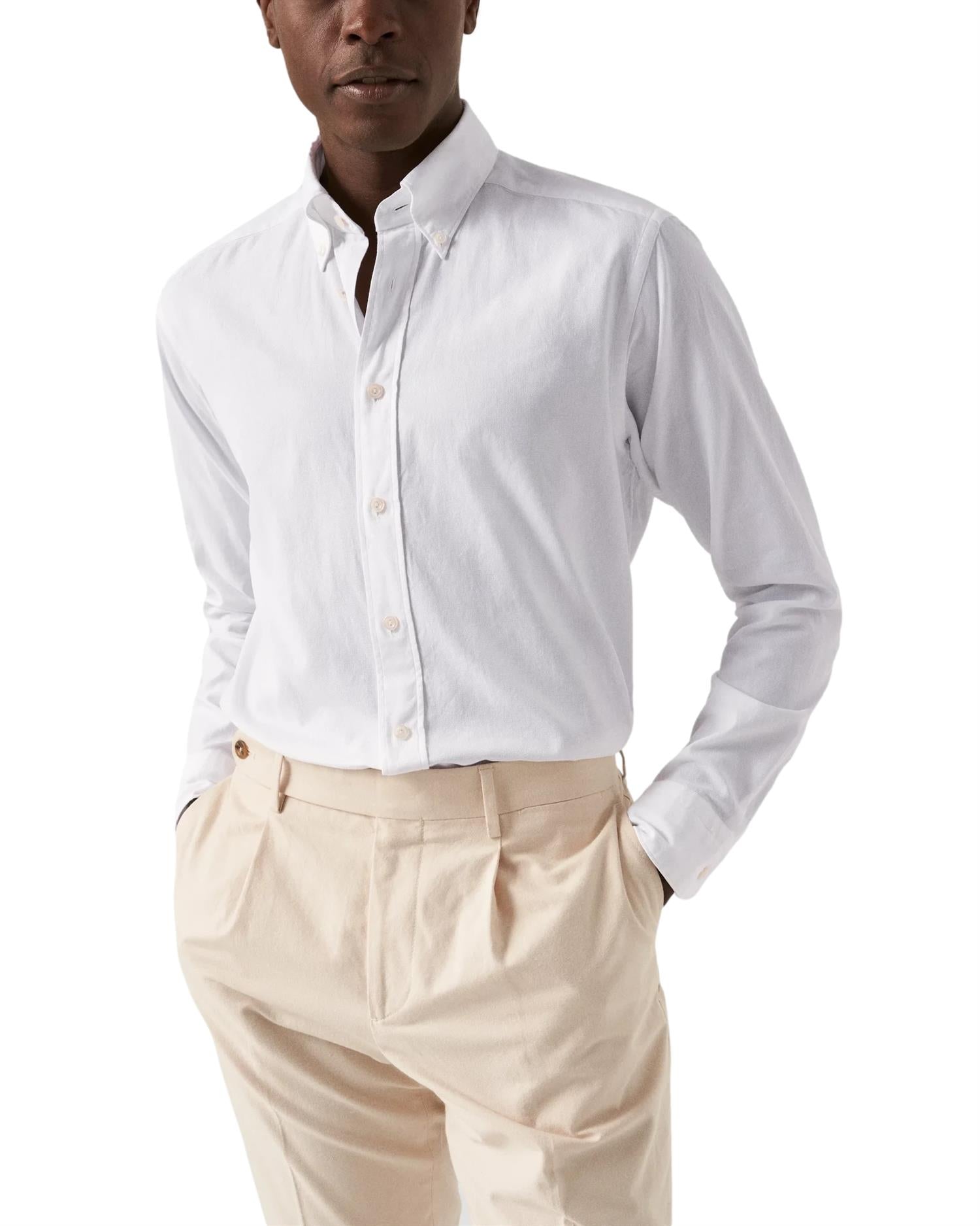 Eton White Oxford Shirt Skjorte Hvit - modostore.no