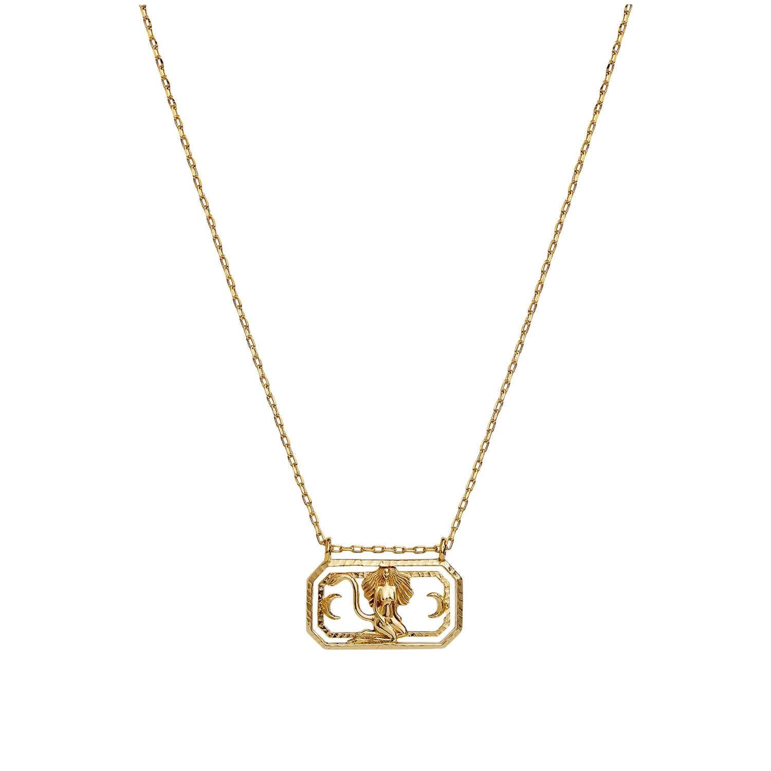 Maanesten Zodiac Leo Necklace Løven Smykke Gull - modostore.no