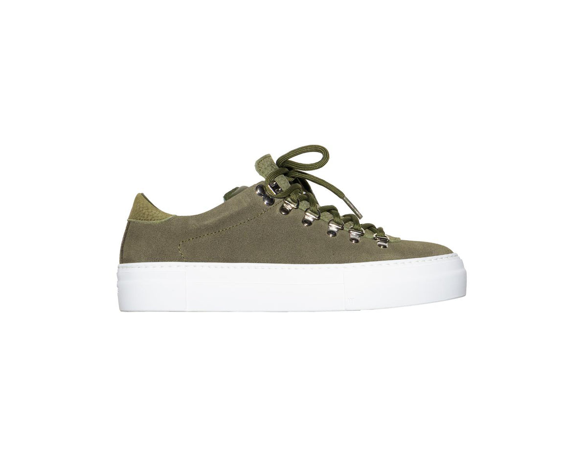 Diemme Marostica Low Platform Sage Green Suede Sko Oliven