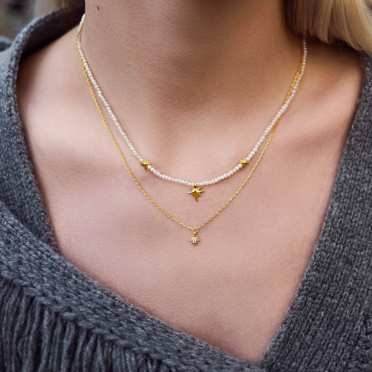 Maanesten Sunisa Necklace Smykke Gull