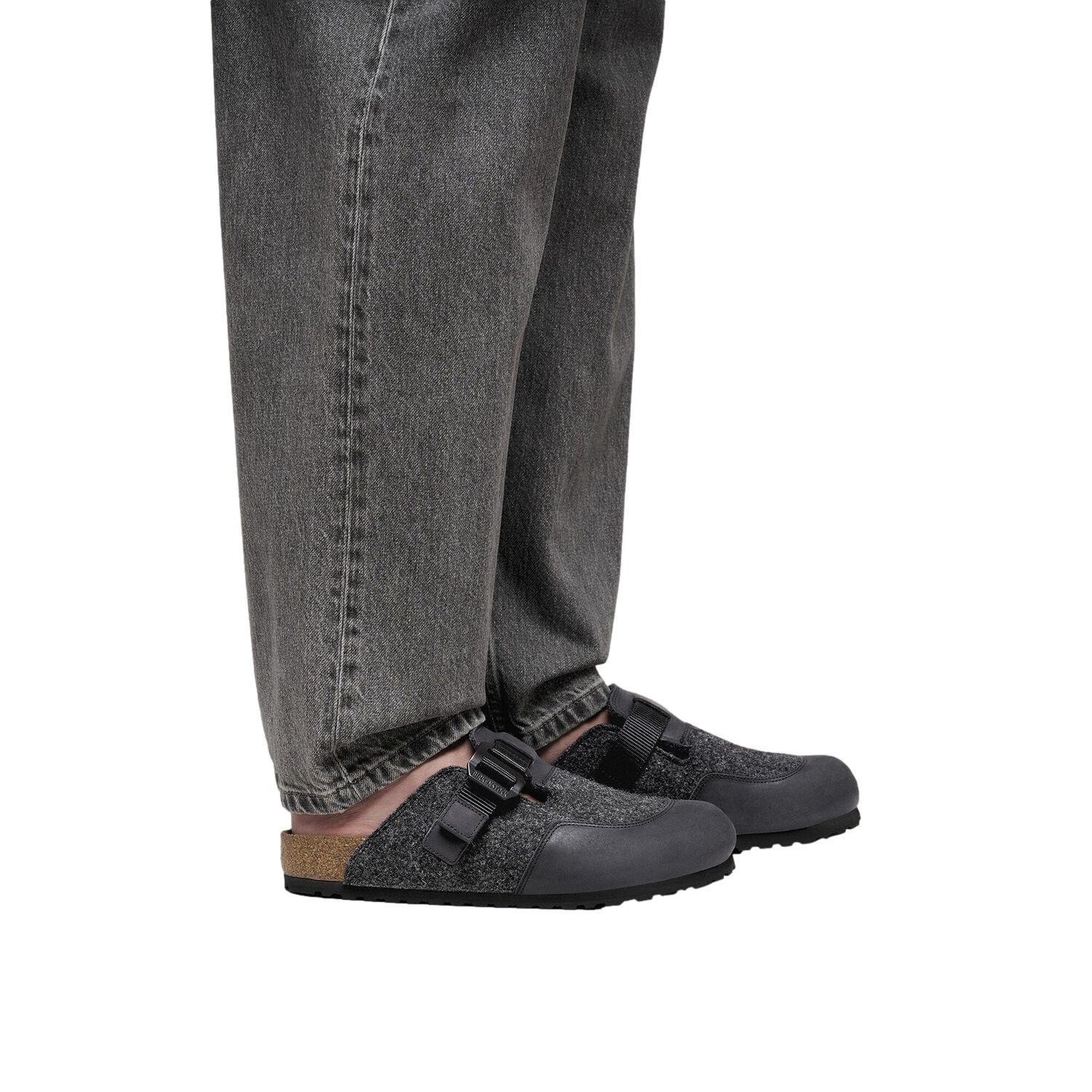 Birkenstock Boston Nova Felt Sko Mørkegrå - modostore.no