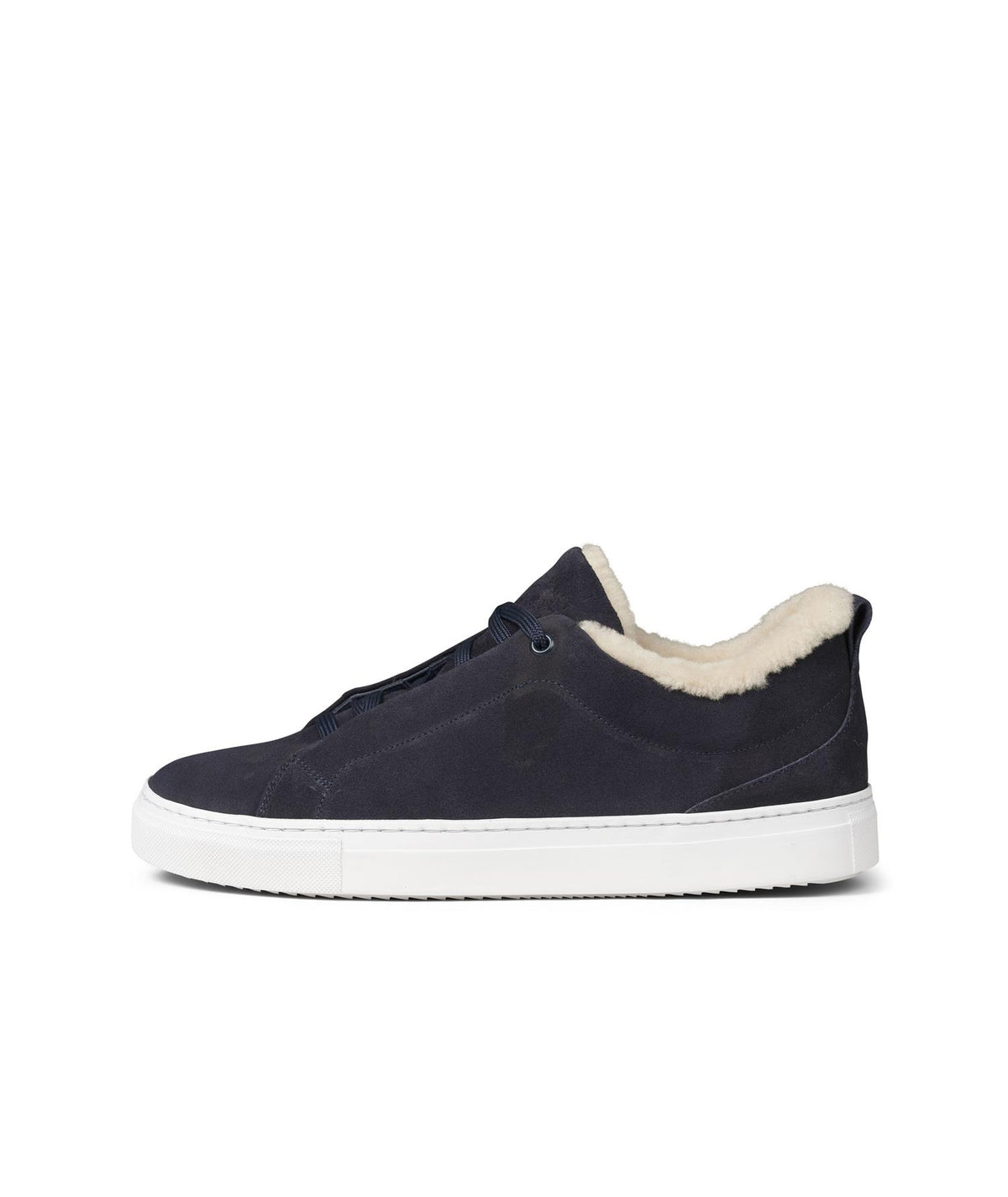 Navy Garment Project Leo sko av lær, med hvite såler og elegant design, perfekt for stilfulle antrekk.