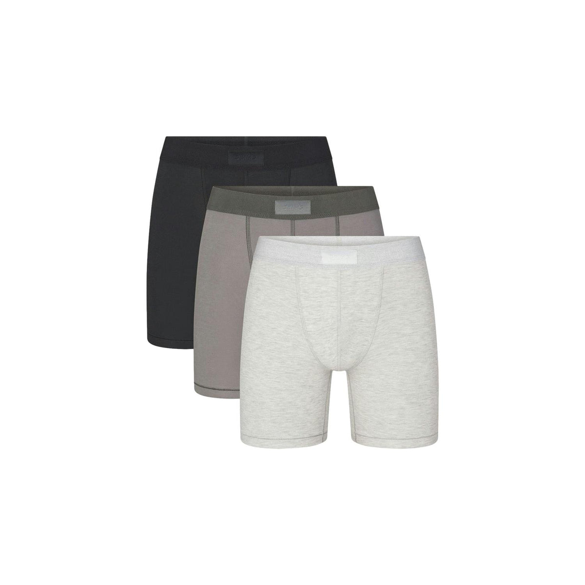 SKIMS Cotton 3-Pack Boxer Brief 5 Inch Boxershorts Sort Og Grå