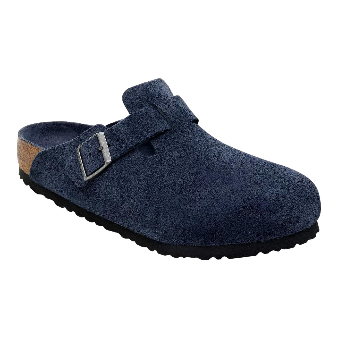 Birkenstock Boston SFB suède sko i mørkeblå med regulær passform og tonale detaljer, komfortabelt design for hverdagsbruk