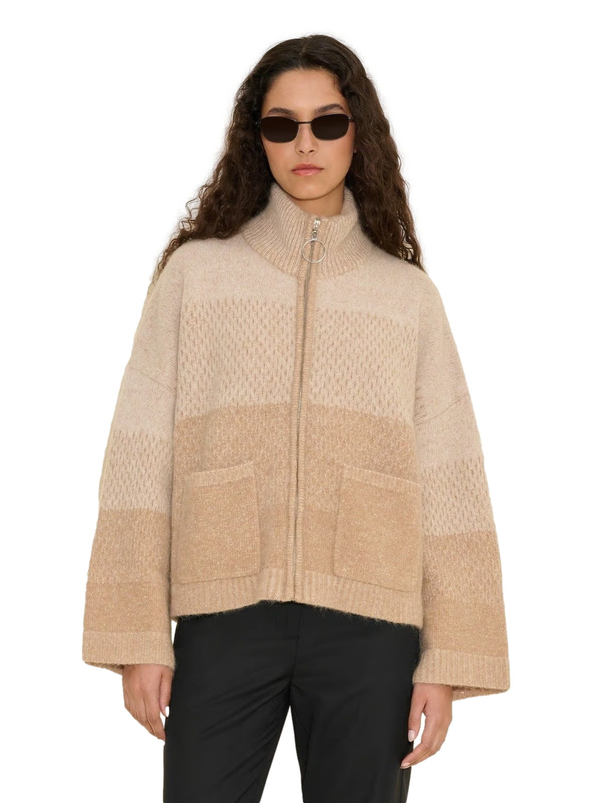 Holzweiler Tine Knit Cardigan Cardigan Beige Mønster