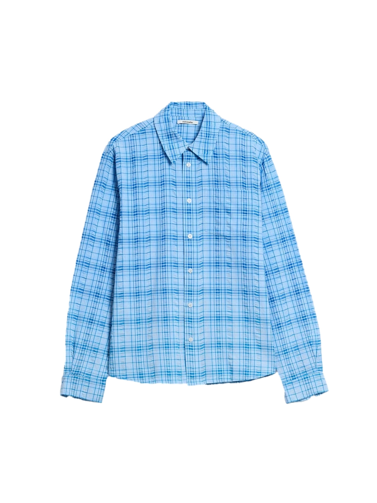 Holzweiler Regular Check Shirt Skjorte Blå - modostore.no