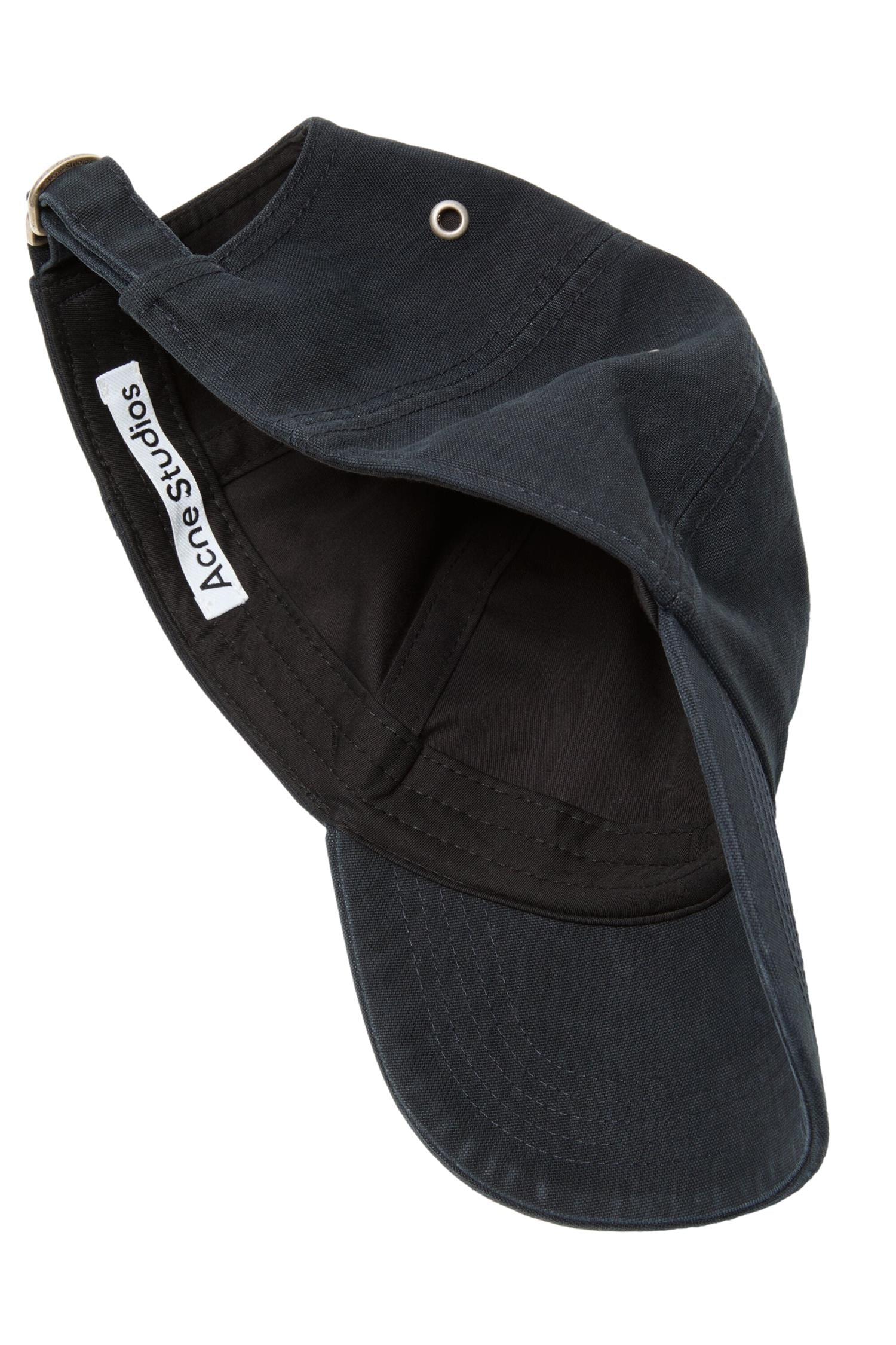 Acne Waxed Logo Cap Caps Mørkeblå