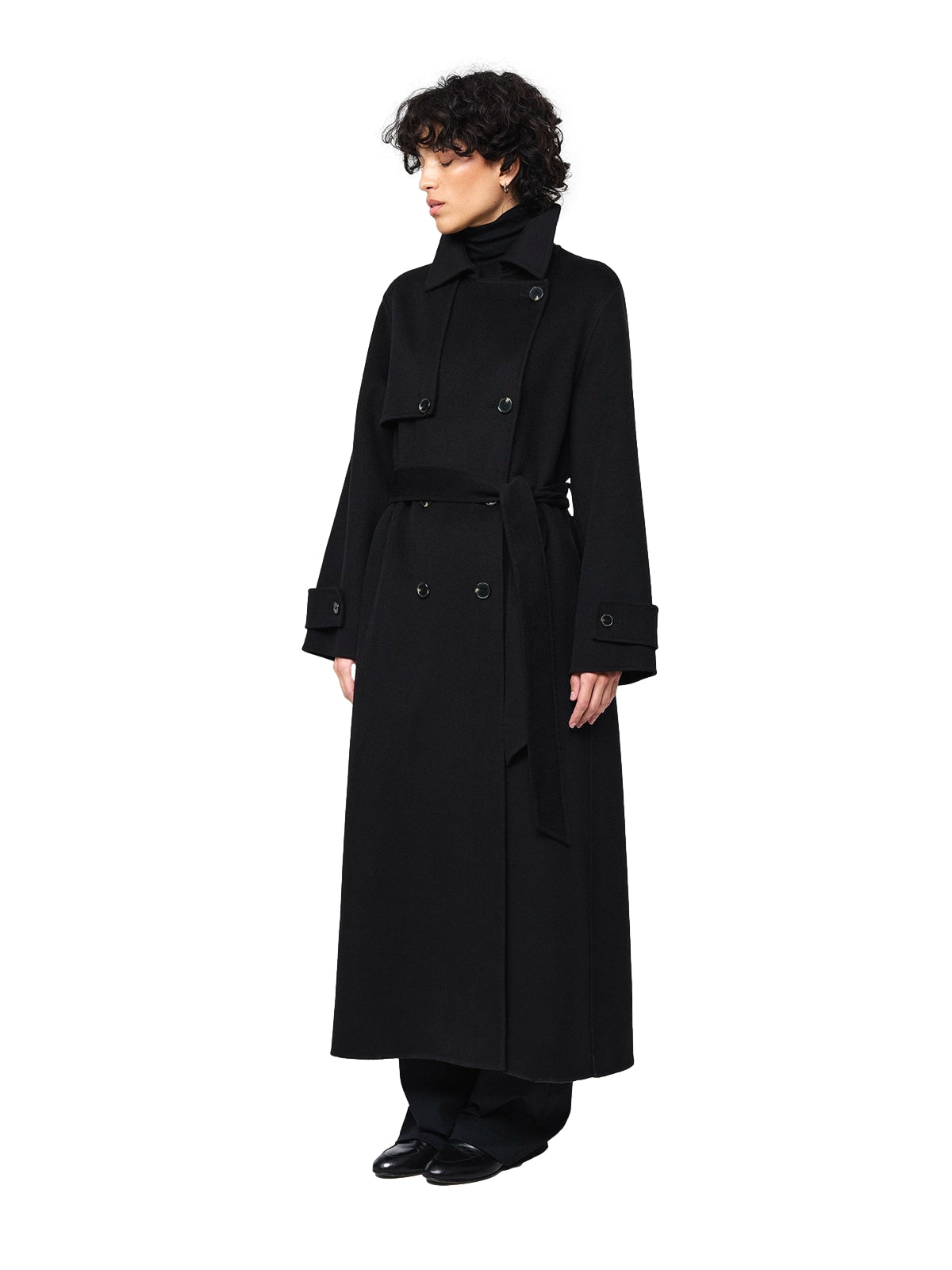 Julie Josephine Thale Wool Trenchcoat Jakke Sort
