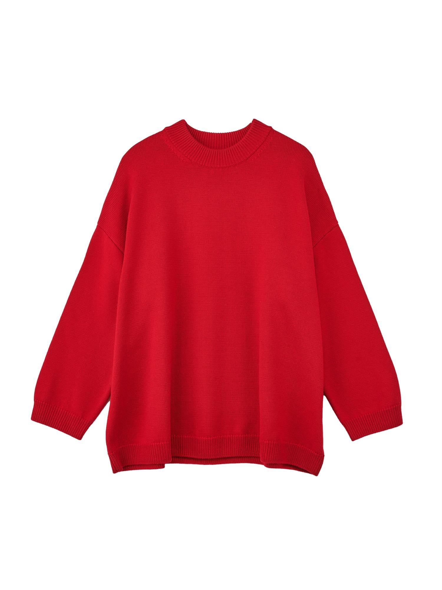 Julie Josephine Oversized Wool Crew Genser Rød - modostore.no