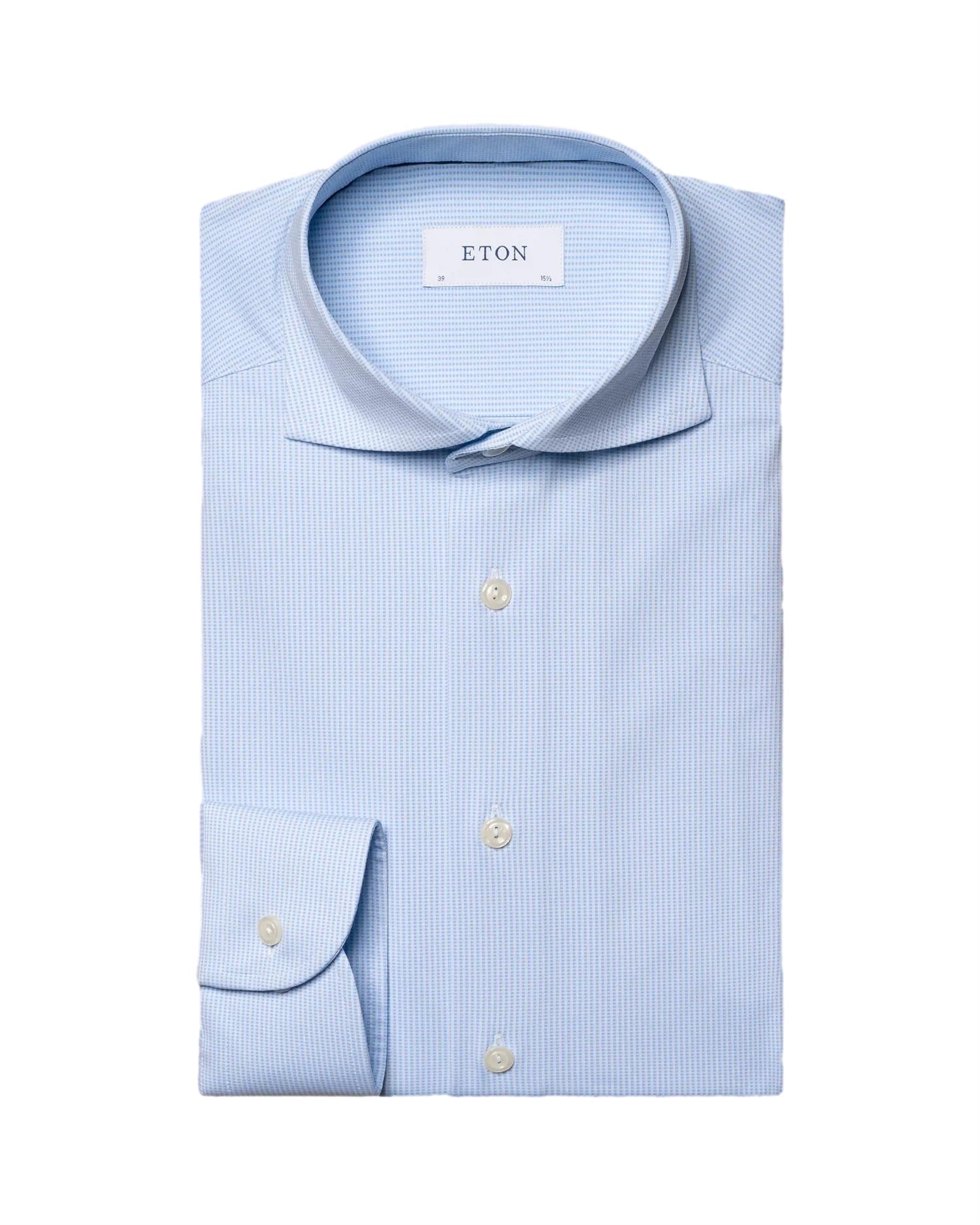 Eton Light Blue Four-Way Stretch Shirt Skjorte Lyseblå