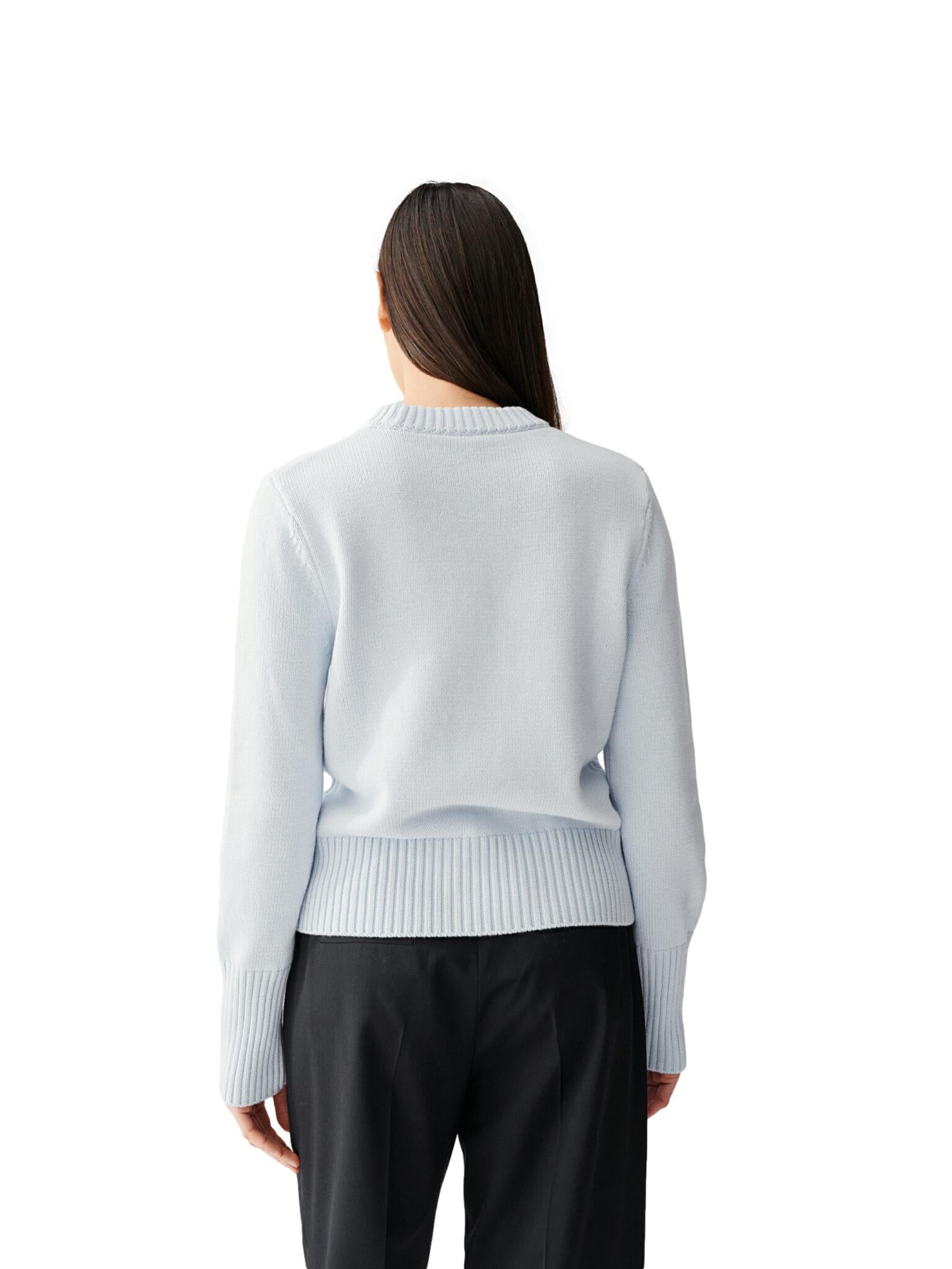 Julie Josephine Short Roundneck Sweater Genser Lyseblå - modostore.no