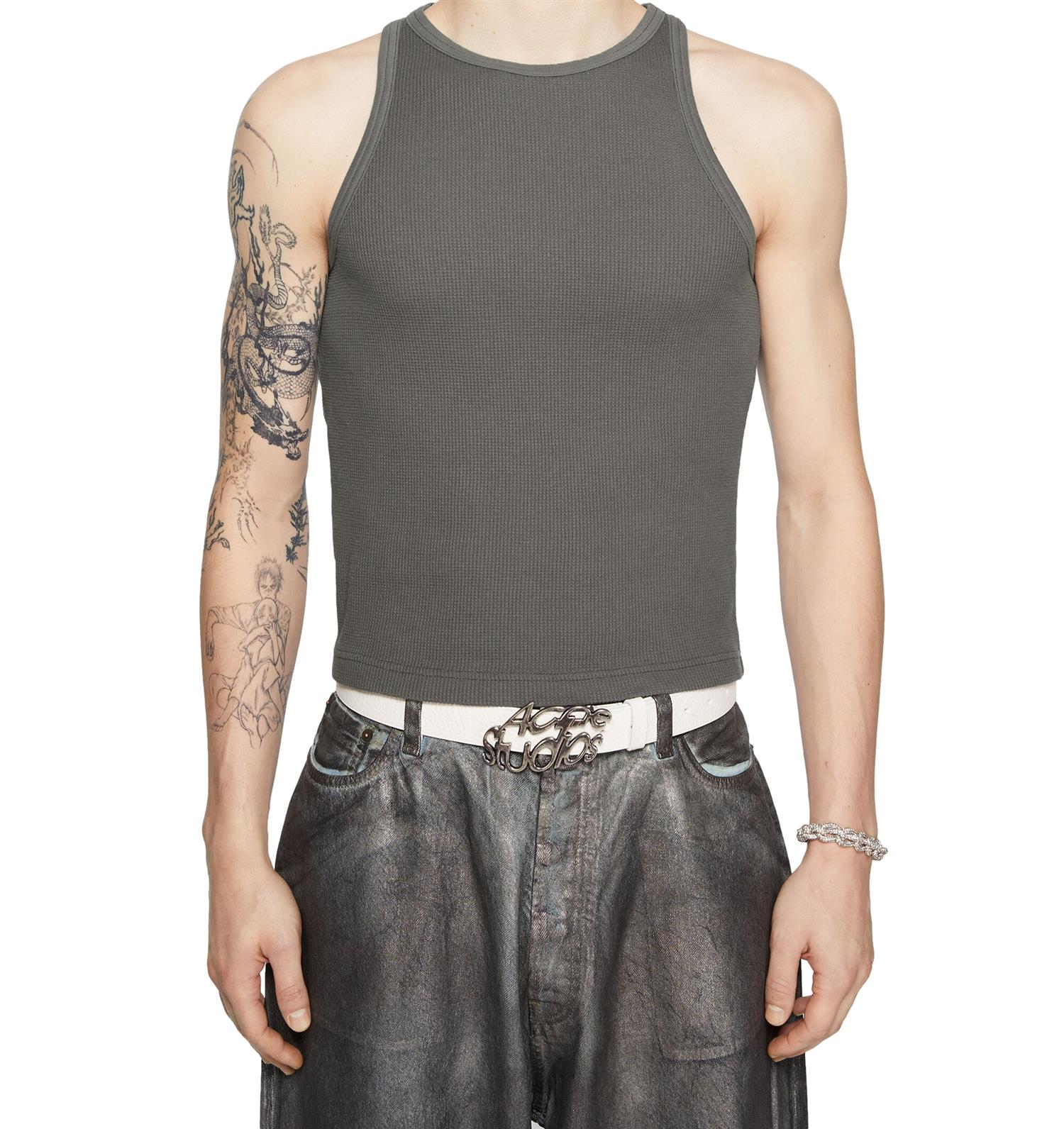 Acne Tank Top Fitted Singlet Grå - modostore.no