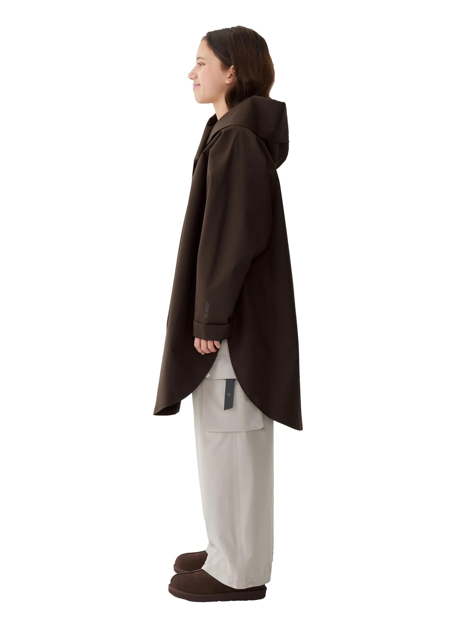 Blæst Bergen Mini Poncho Java Jakke Brun - modostore.no