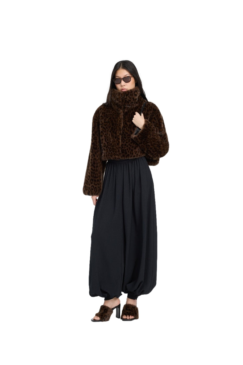 ROTATE Faux Fur Crop Jacket Jakke Leo