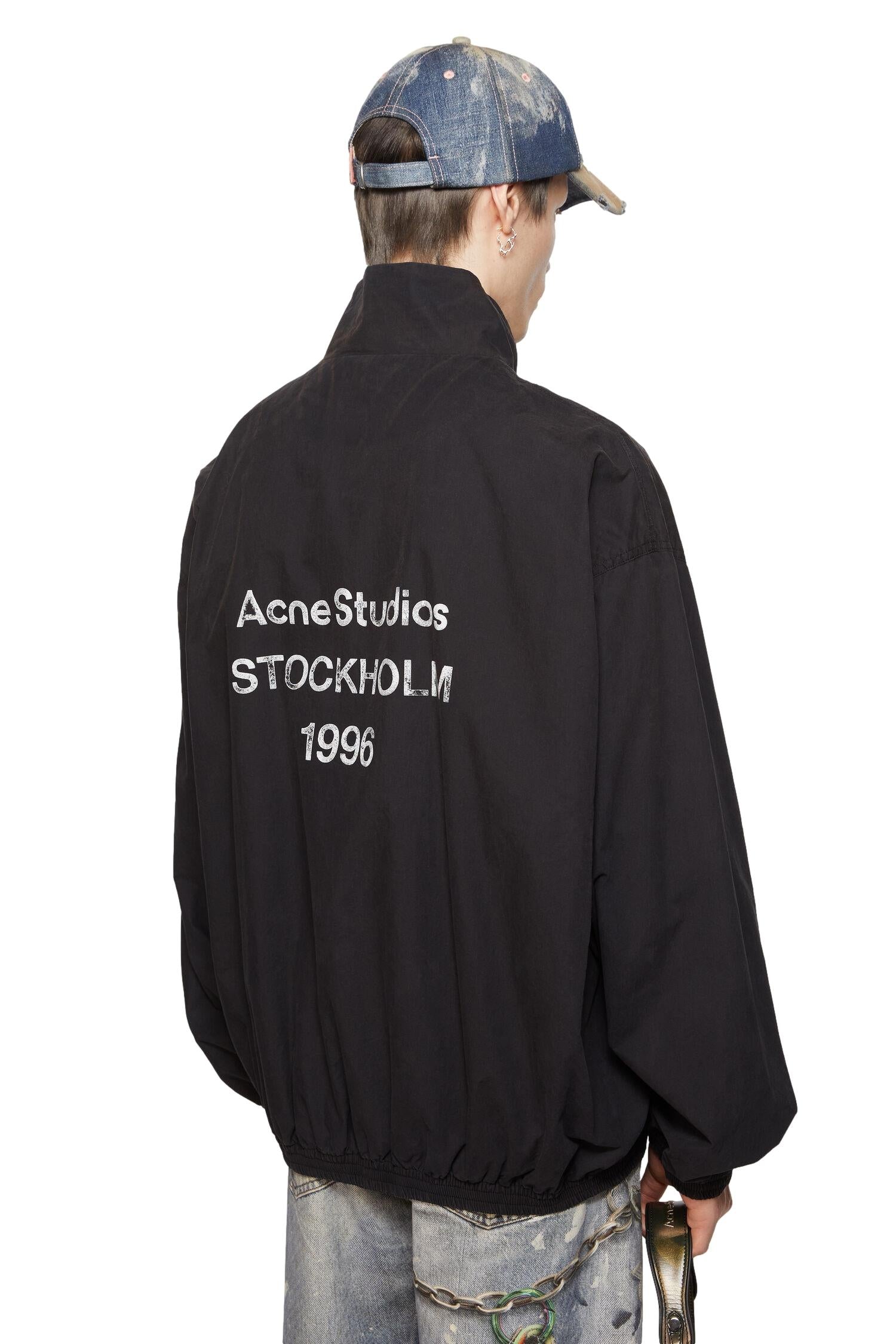 Acne Logo Zipper Jacket Jakke Sort - modostore.no