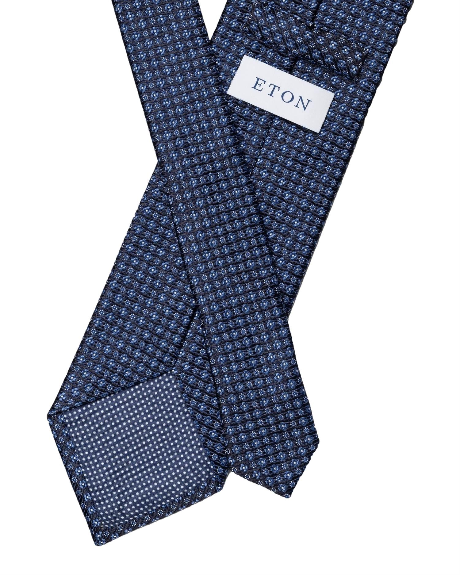 Eton Floral Woven Silk Tie Slips Kongeblå